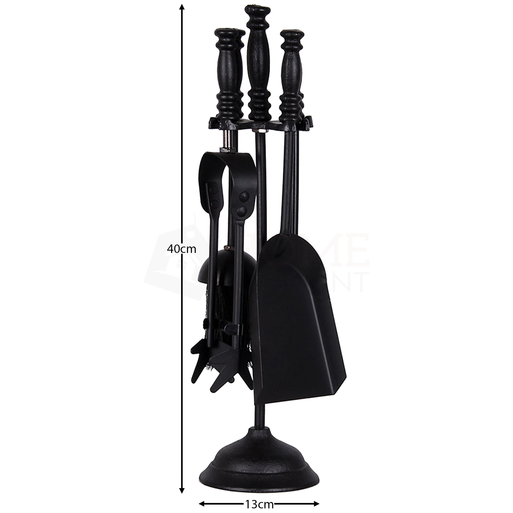 Companion Set 4 5 Piece Set Black Fireside Poker Brush Shovel Cast Iron