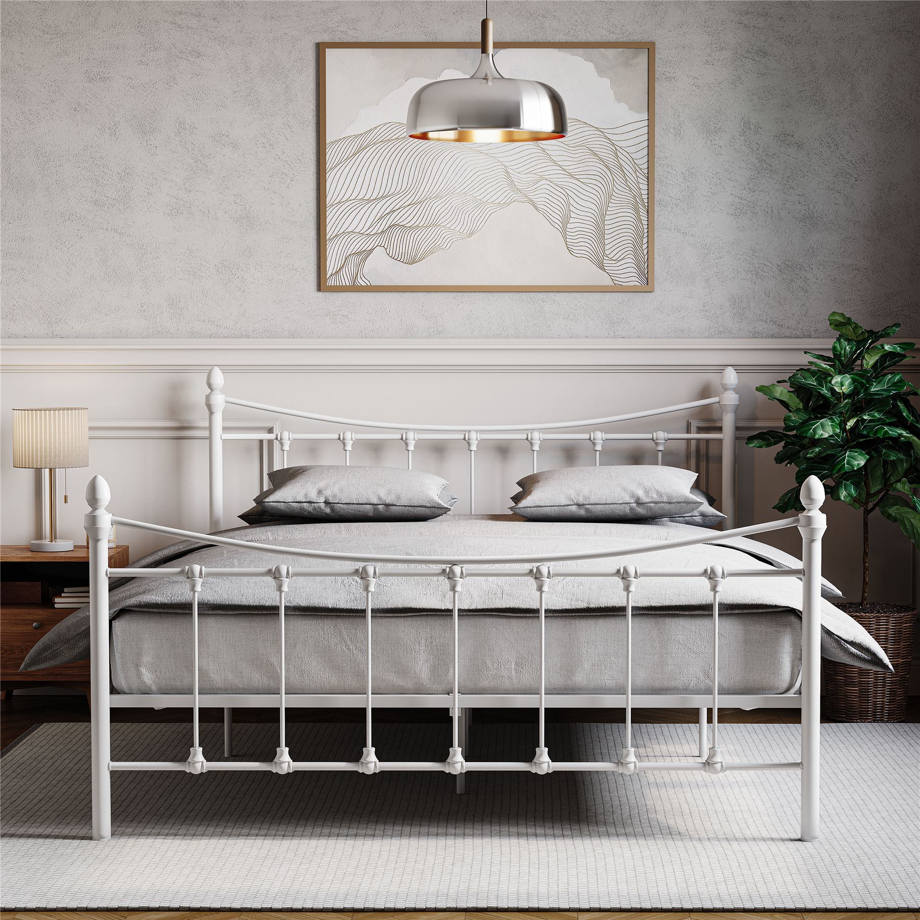 Metal Bed Single Double King Size Slat Base Headboard Set Bedroom Furniture - Picture 163 of 187