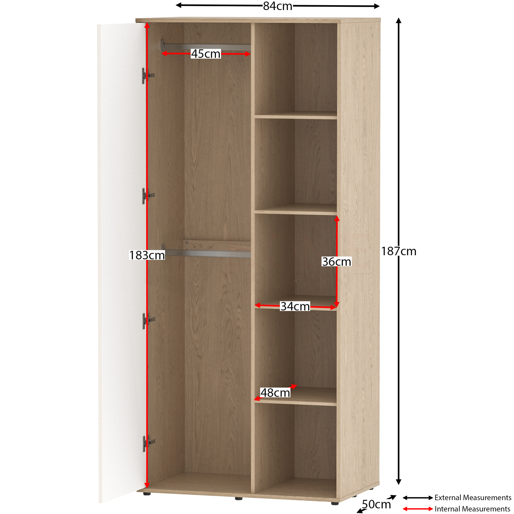 Bedroom Furniture Set Chest of Drawers Wardrobe Bedside Cabinet Table Desk - Picture 10 of 31