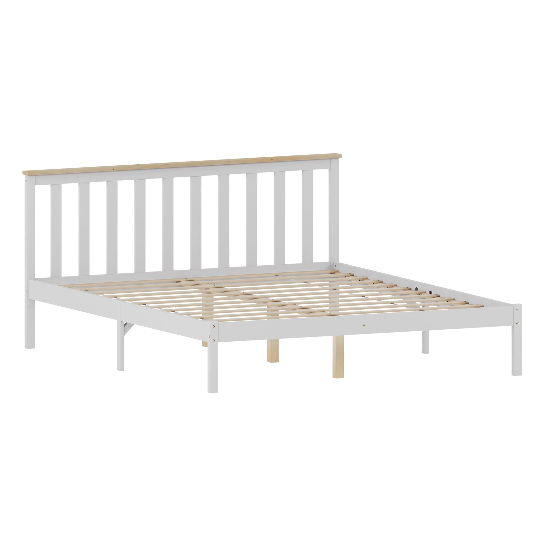 Holzbett Milan Single Double King Size 3 Fuß 4 Fuß 6 5 Fuß Rahmen Matratze Weiß Kiefer - Bild 34 von 37