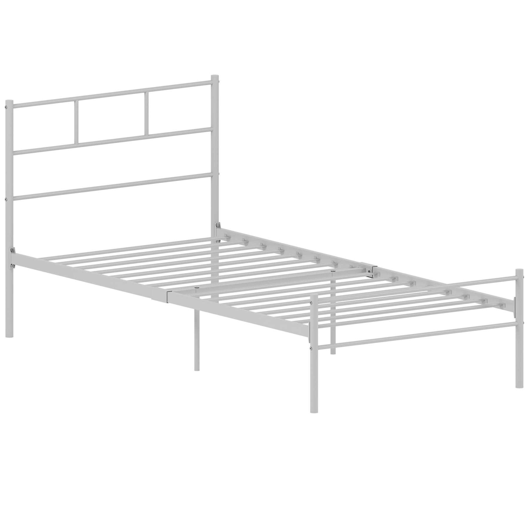 Metal Bed Single Double King Size Slat Base Headboard Set Bedroom Furniture - Picture 18 of 187