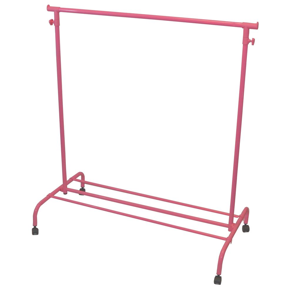 Porta Indumenti Singolo Doppio Argento o Rosa Regolabile Portatile Appendiabiti Binario Stand - Foto 16 di 34