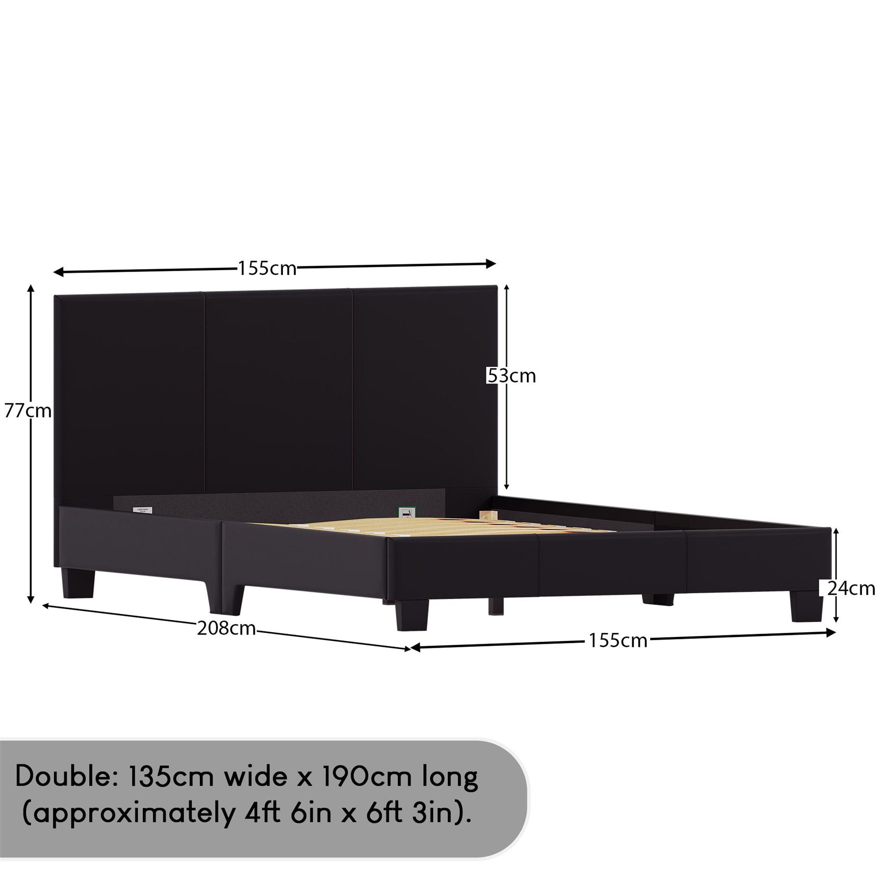 Ottoman Storage Bed Gas Lift Double King Size Leather Bed Slatted Base Headboard - Picture 4 of 137