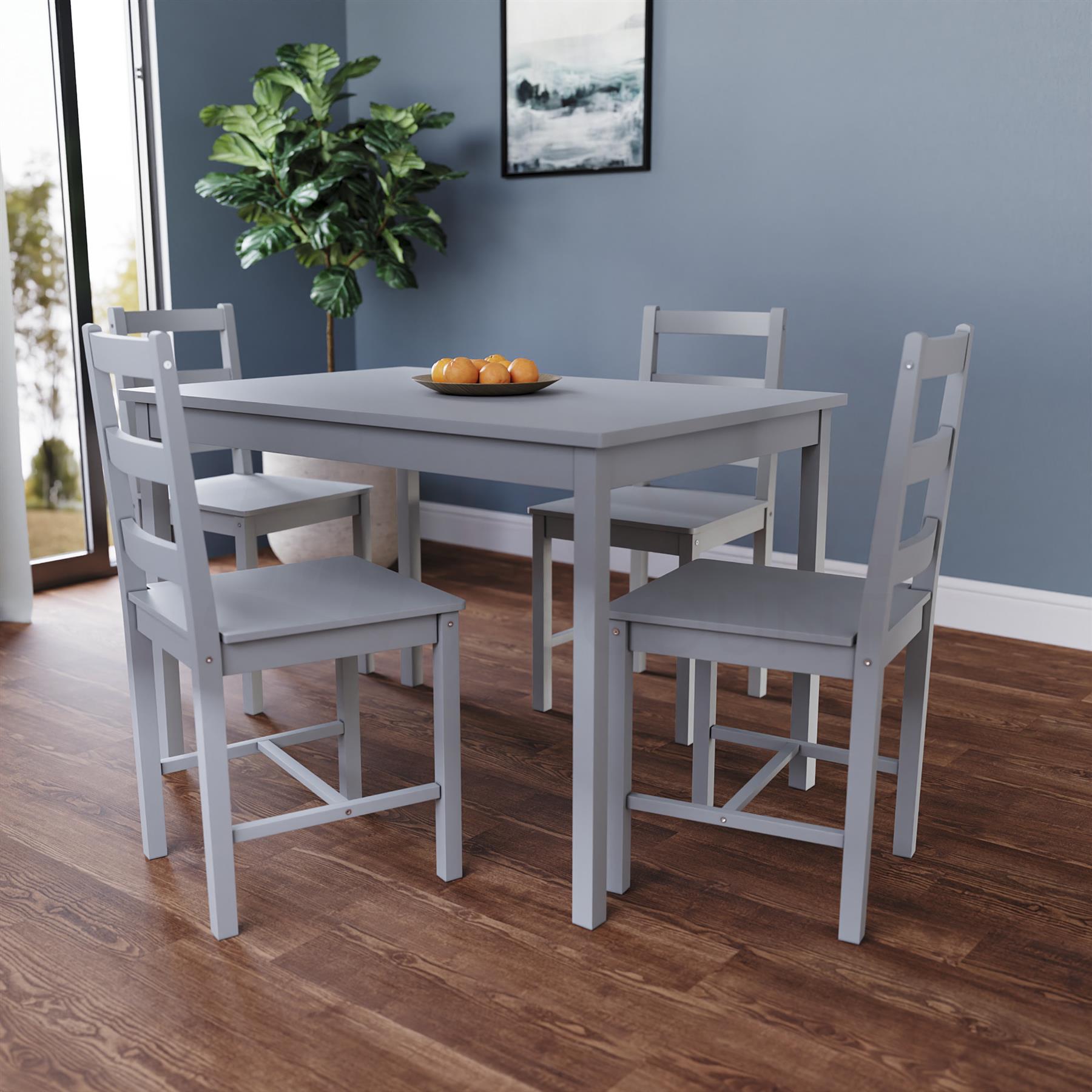 Solid Wood Dining Table and 2 4 Chairs Set Home Kitchen Furniture 3 Colours - Picture 34 of 73
