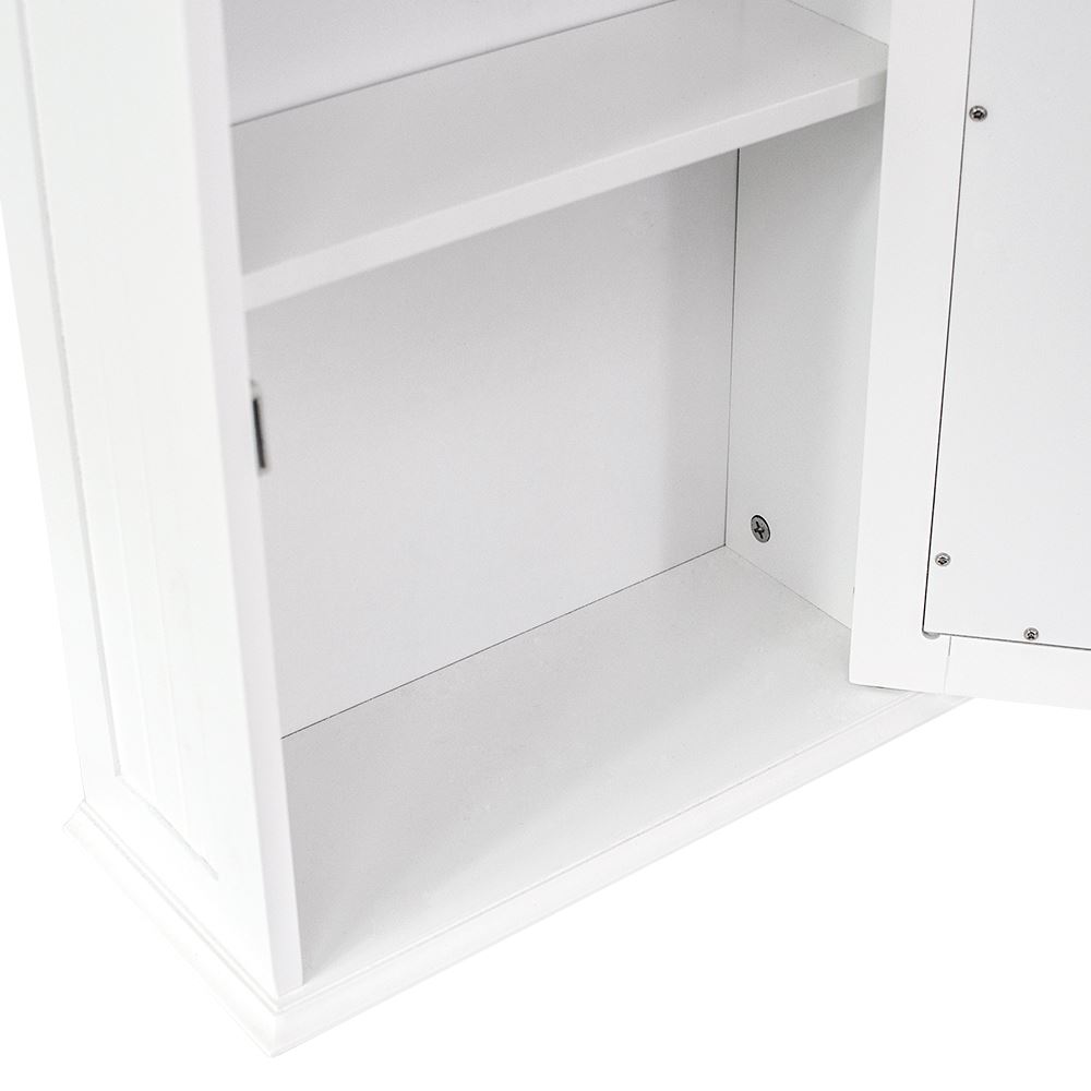 Vienna single door mirrored cabinet - white