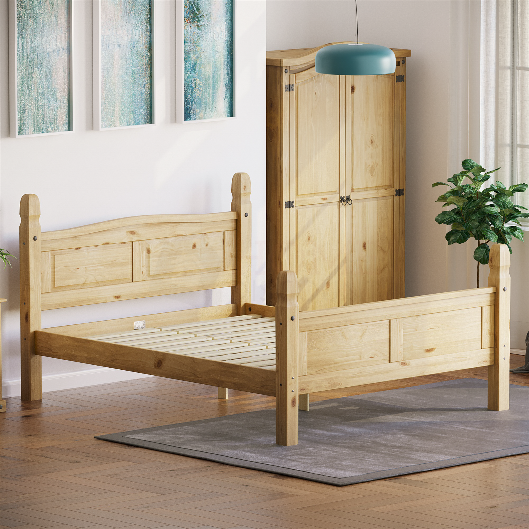 Corona Chest of Drawers Wardrobe Bed Mexican Solid Waxed Pine Bedroom Furniture - Picture 97 of 129