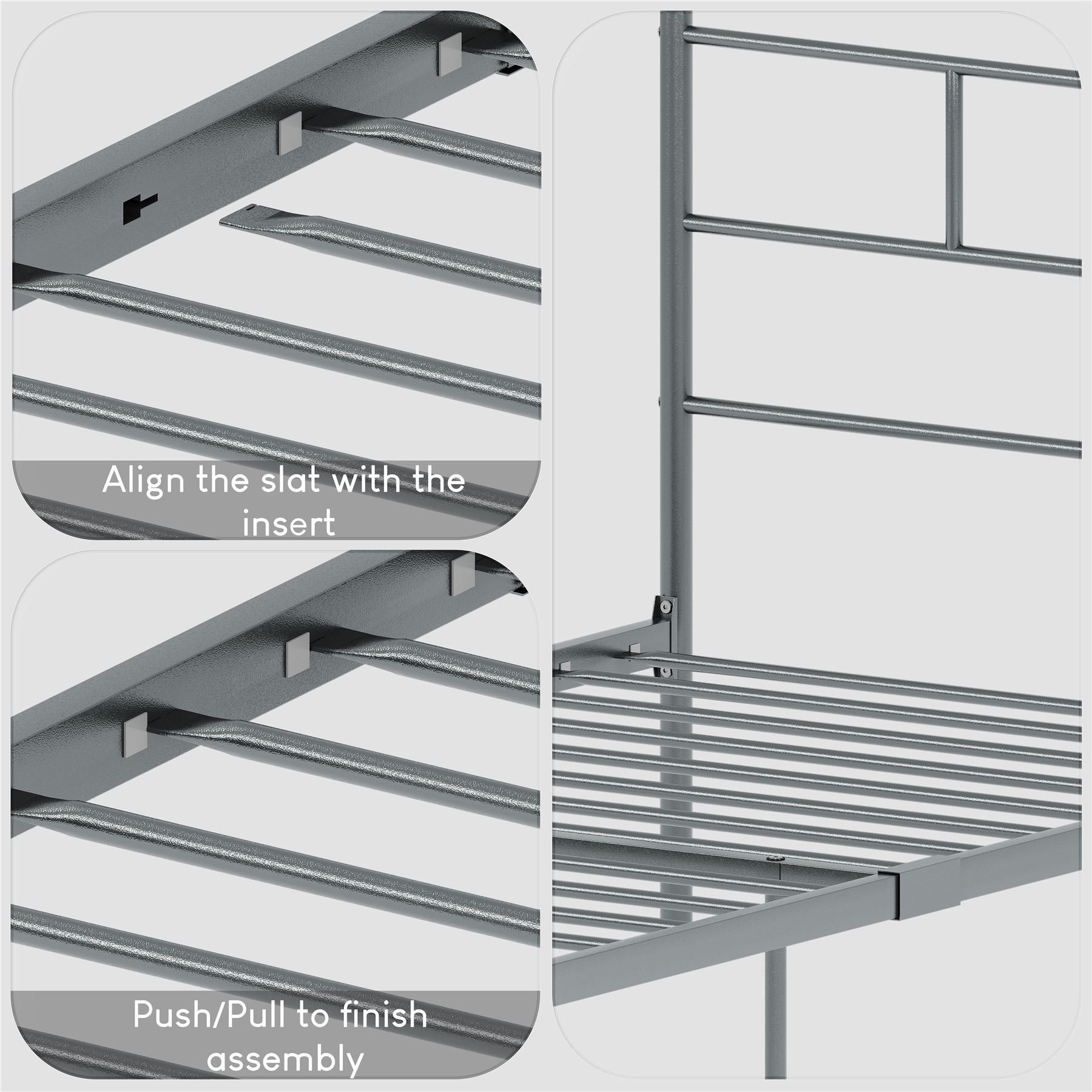 Metal Bed Single Double King Size Slat Base Headboard Set Bedroom Furniture - Picture 14 of 187