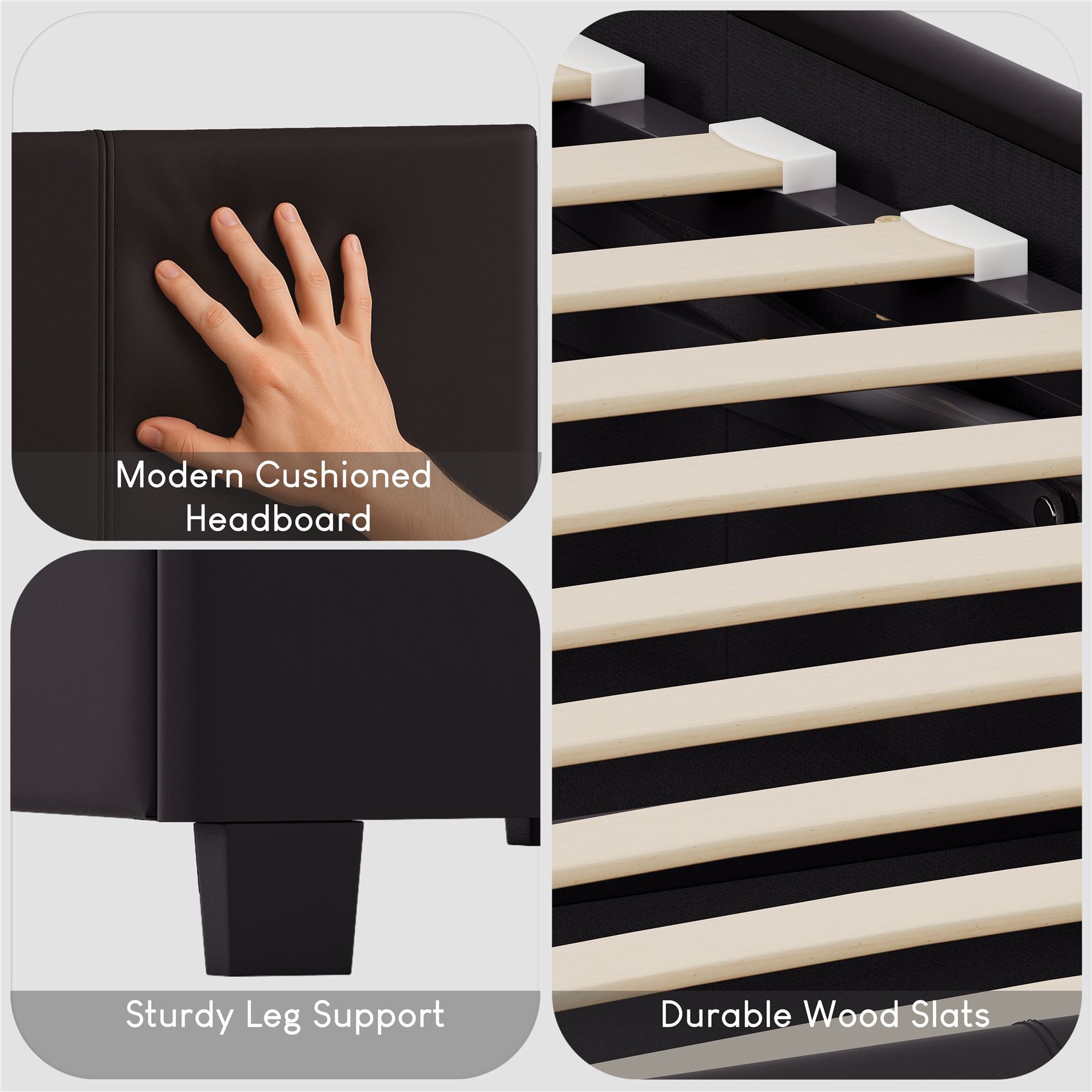 Ottoman Storage Bed Gas Lift Double King Size Leather Bed Slatted Base Headboard - Picture 116 of 137