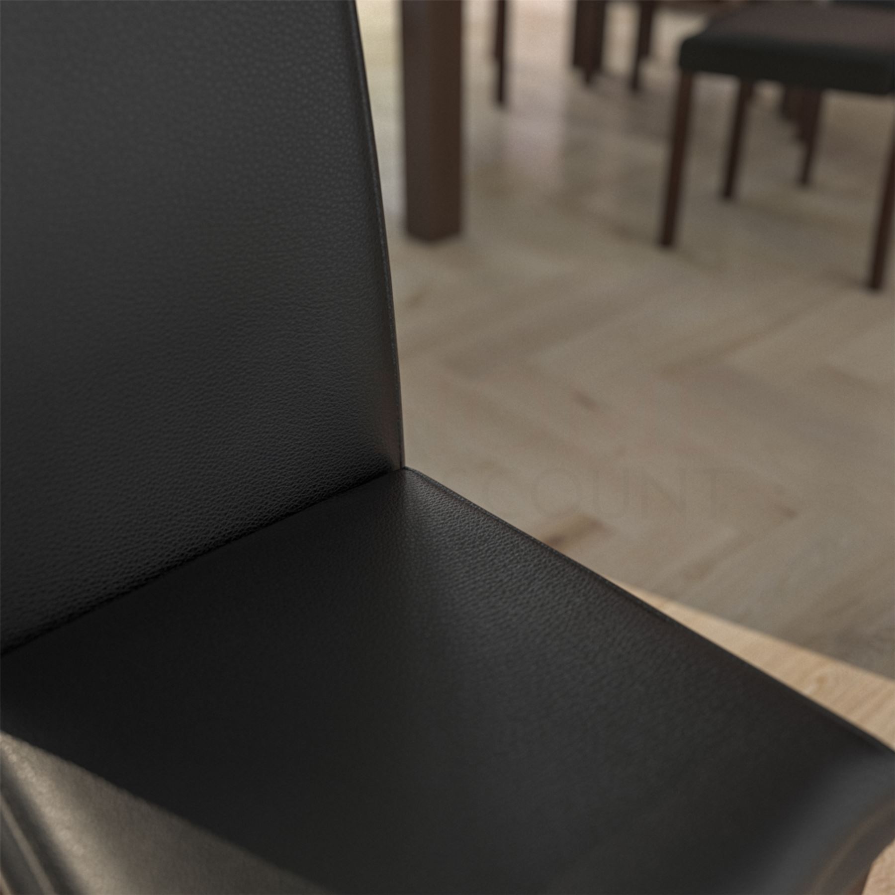 Dining Table & Chairs Set 4/6 Faux Leather Fabric Kitchen Padded Seat Furniture - Picture 45 of 87