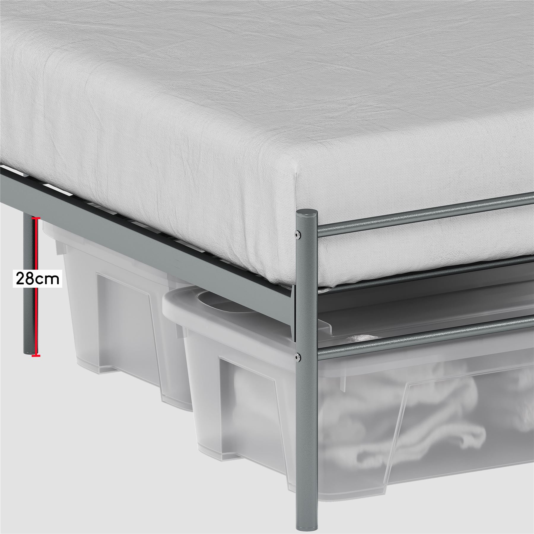 Metal Bed Single Double King Size Slat Base Headboard Set Bedroom Furniture - Picture 63 of 187