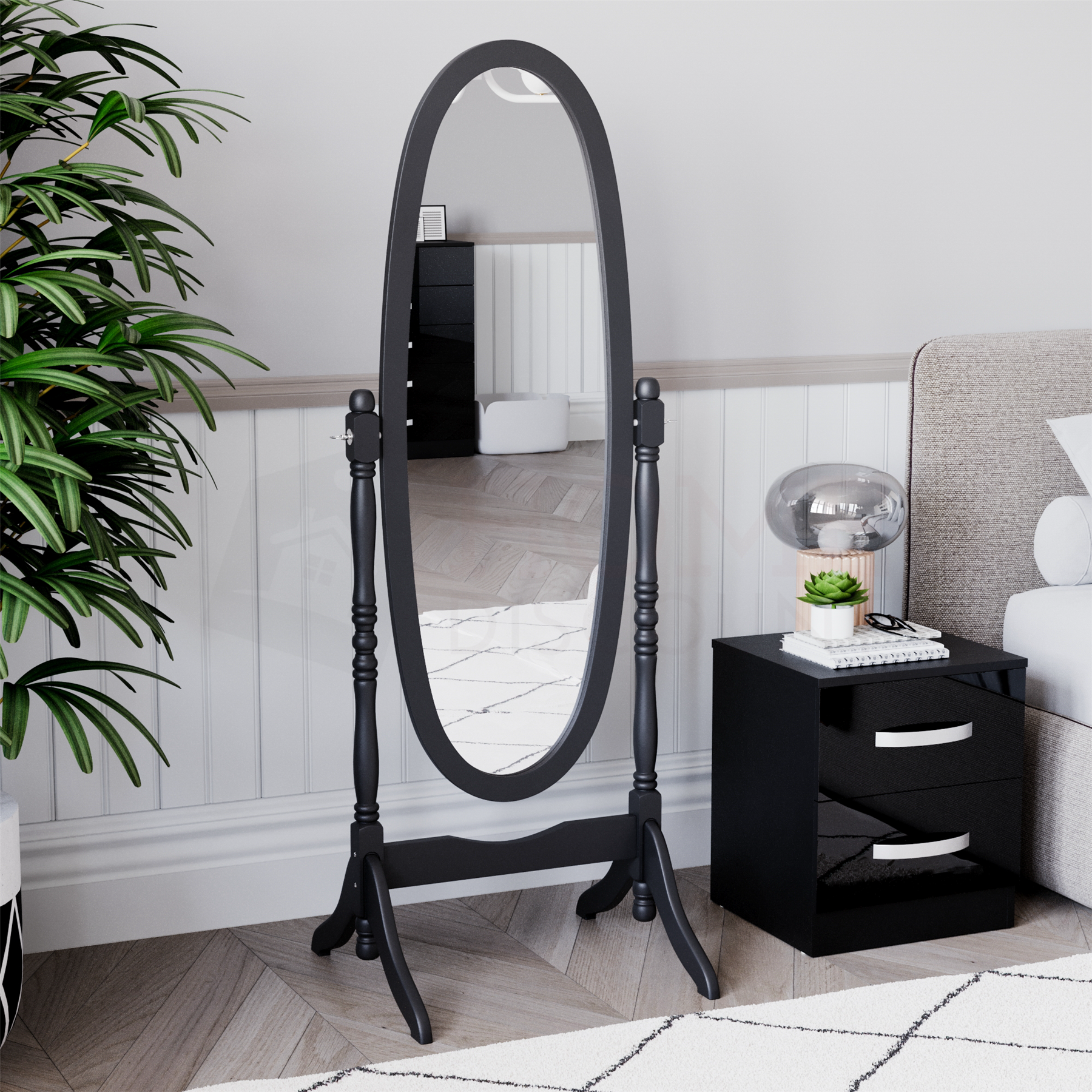 5ft Free Standing Mirror Floor Standing Cheval Full Length Dressing Bedroom - Picture 2 of 31