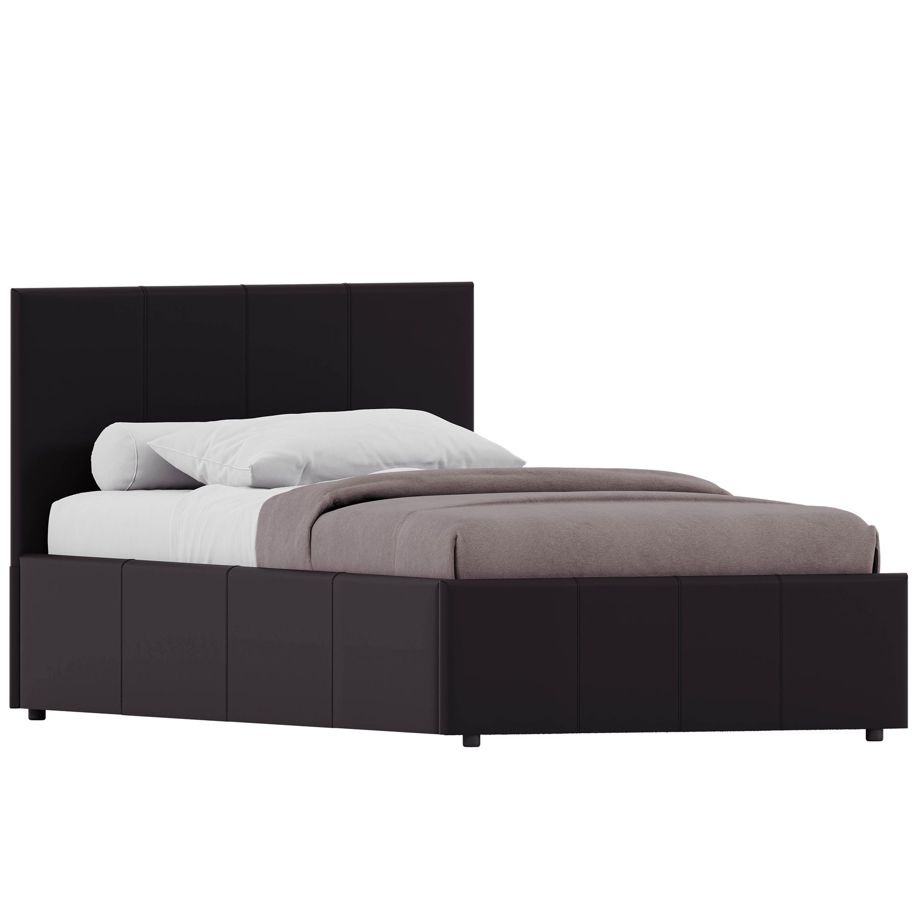 Ottoman Storage Bed Gas Lift Double King Size Leather Bed Slatted Base Headboard - Picture 95 of 137