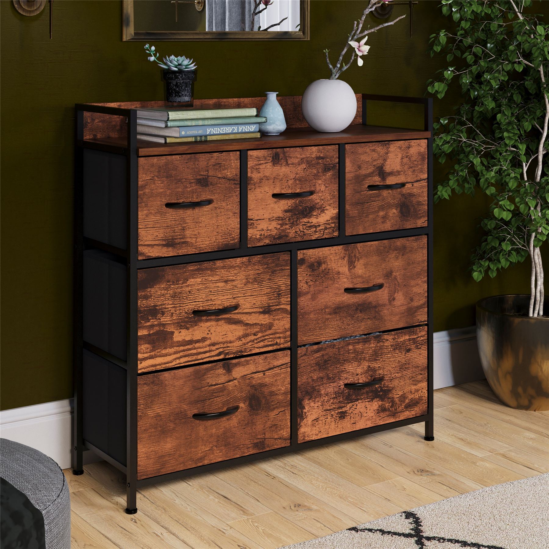 Moderne Stoff Kommode Aufbewahrung Organizer Schlafzimmer Möbel "UKFR" - Bild 48 von 65