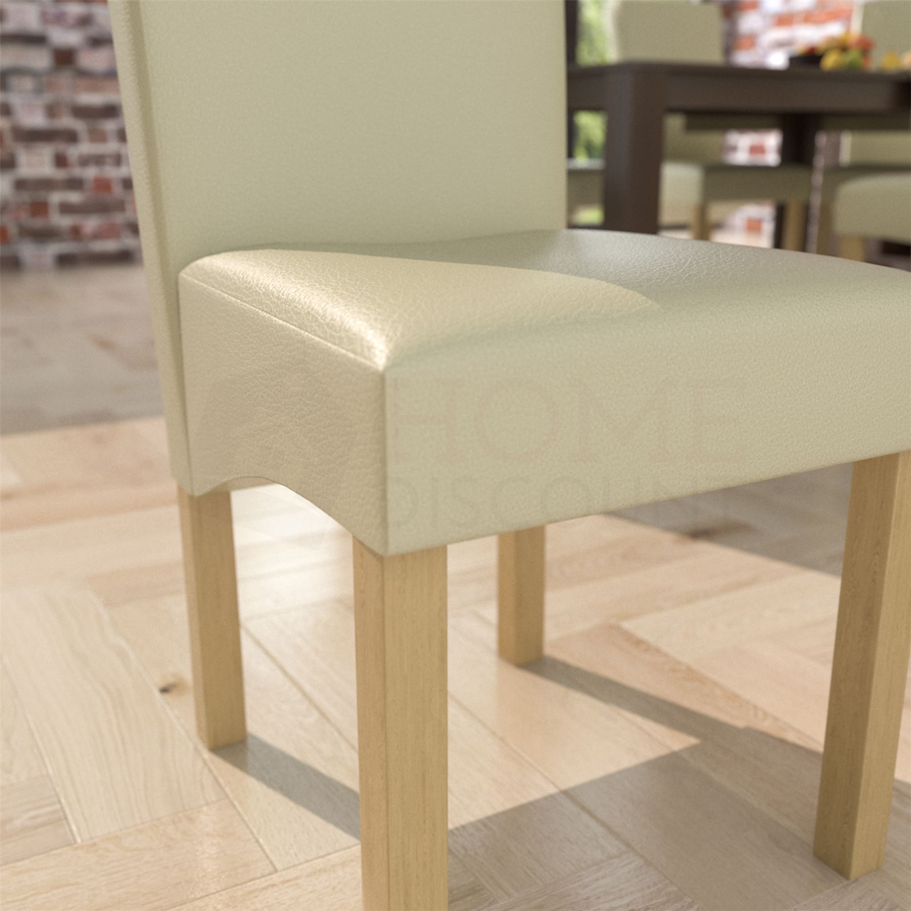 Dining Table & Chairs Set 4/6 Faux Leather Fabric Kitchen Padded Seat Furniture - Picture 71 of 87