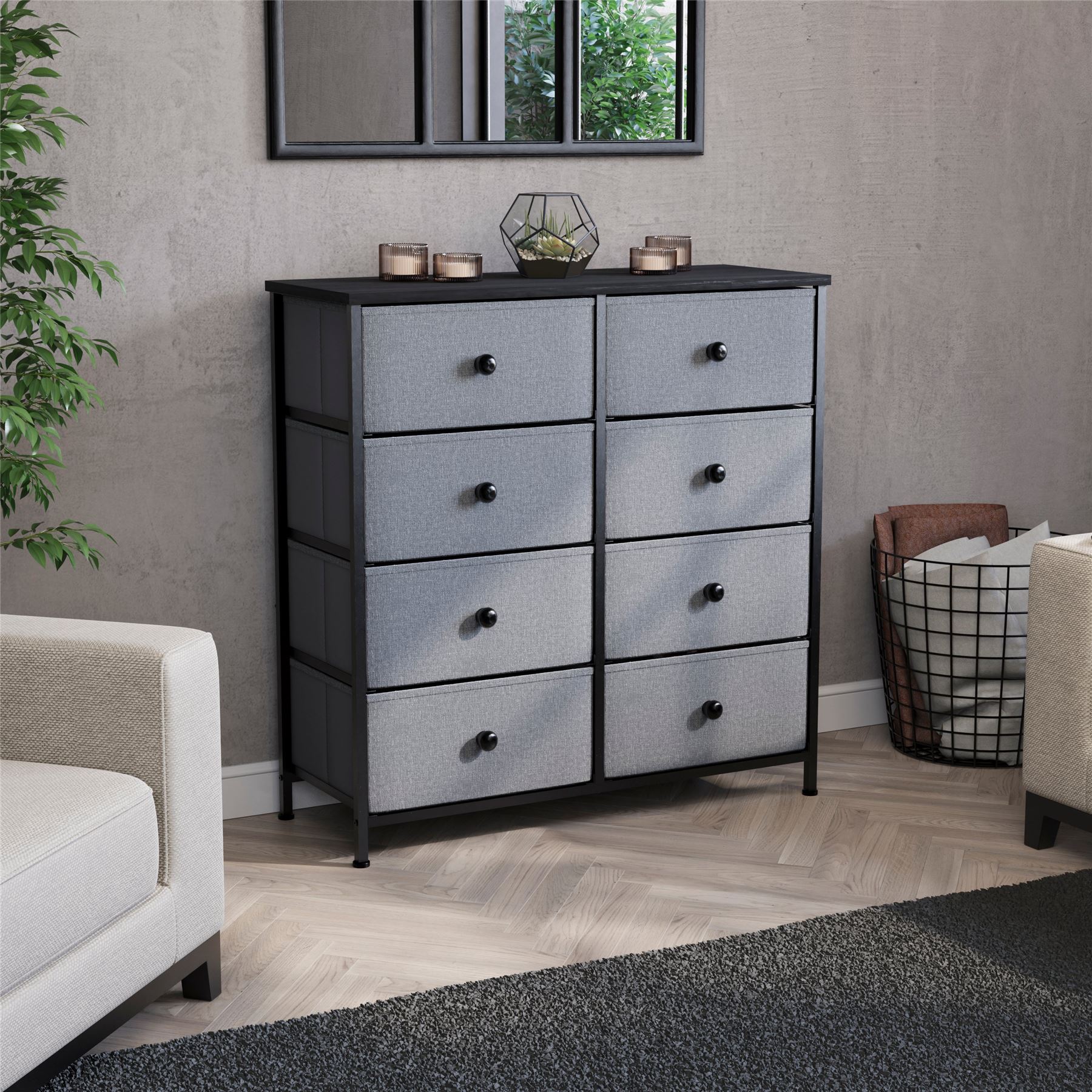 Vida Designs Stoff Kommode Aufbewahrungsschrank Schlafzimmer Flur 'UKFR' - Bild 157 von 193