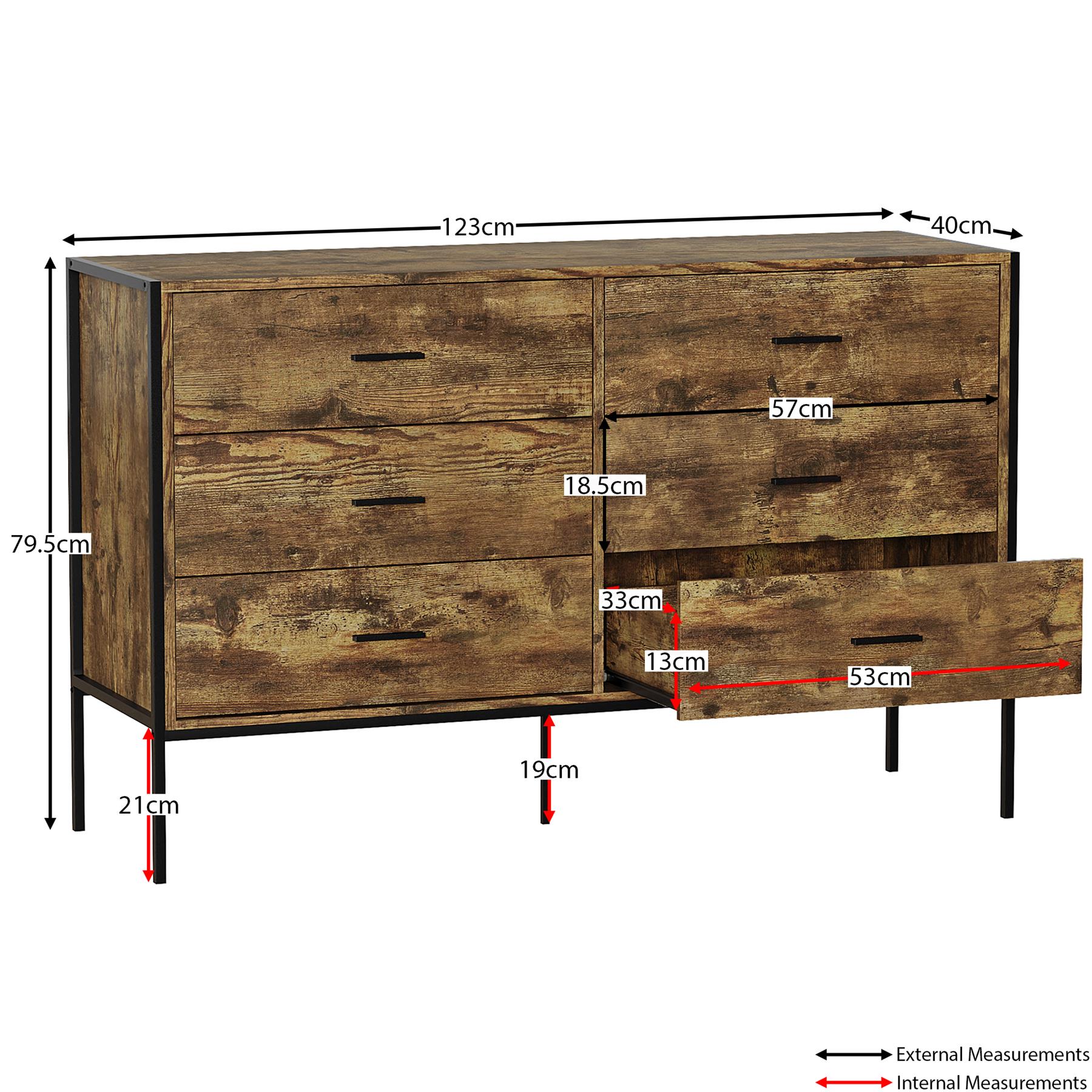 Industrial Chest of Drawers Bedroom Furniture Bedside Chest 1 to 6 Drawers - Picture 51 of 61