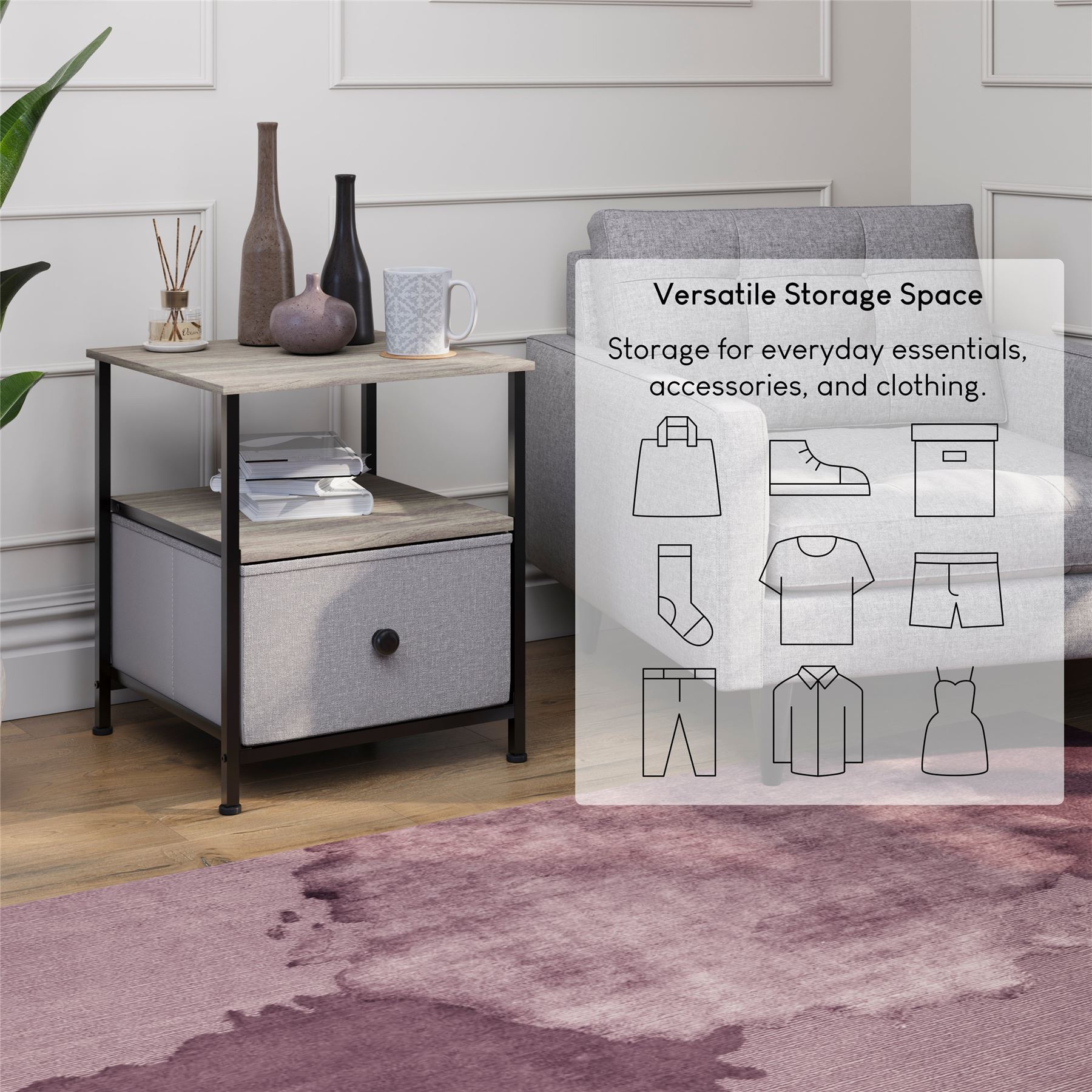 Vida Designs Stoff Kommode Aufbewahrungsschrank Schlafzimmer Flur 'UKFR' - Bild 6 von 193