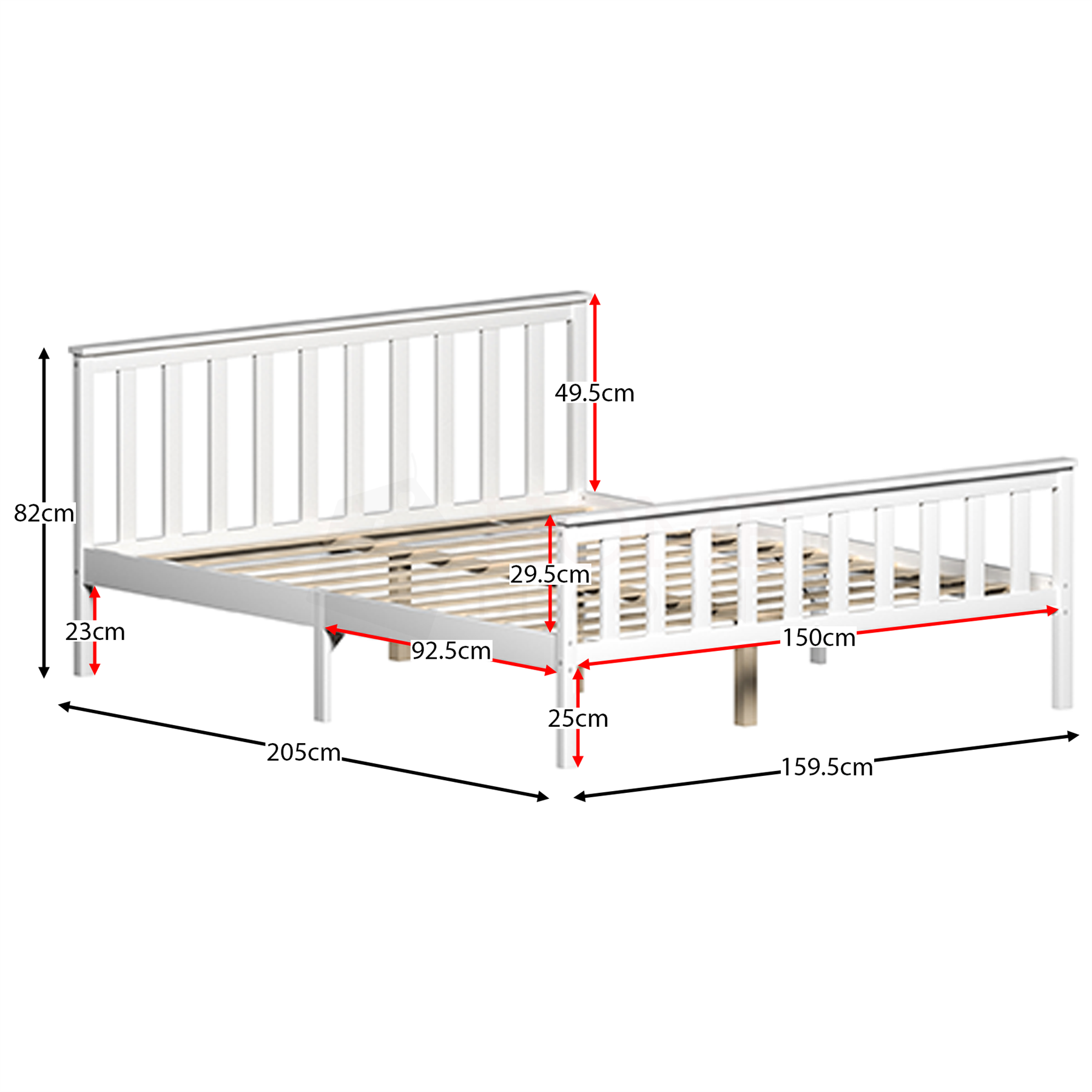 Wood Bed Single Double King Size 3ft 4ft6 5ft Solid Frame Mattress White Pine - Picture 21 of 67