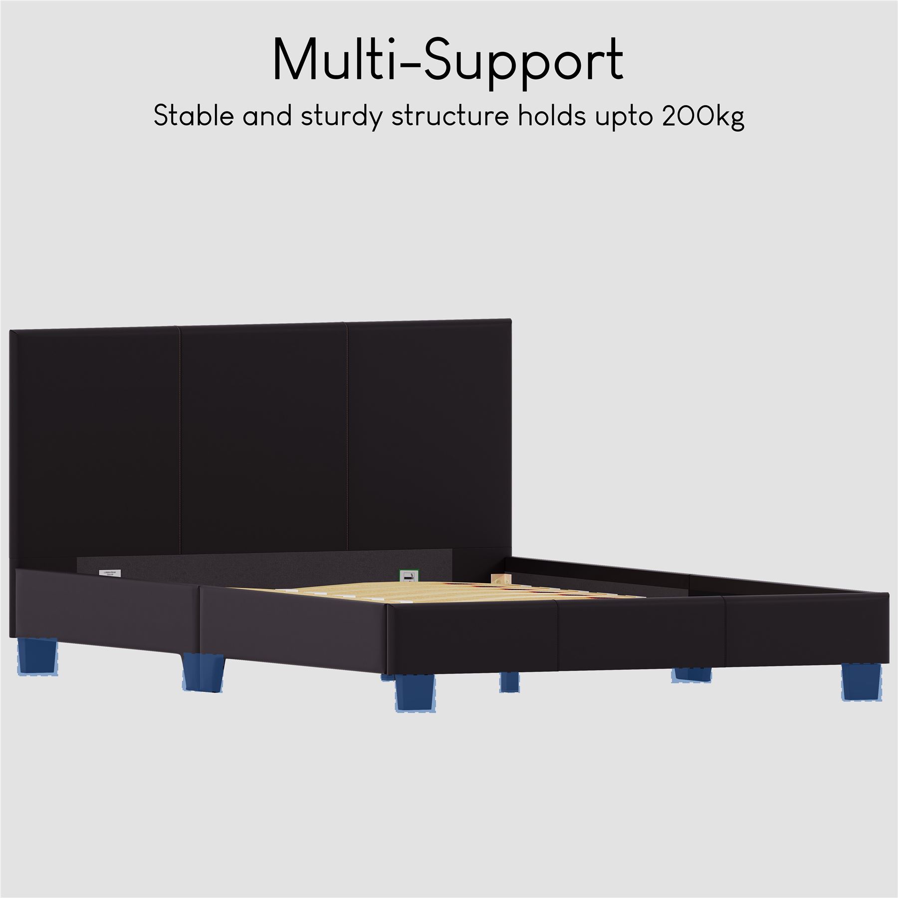 Ottoman Storage Bed Gas Lift Double King Size Leather Bed Slatted Base Headboard - Picture 15 of 137