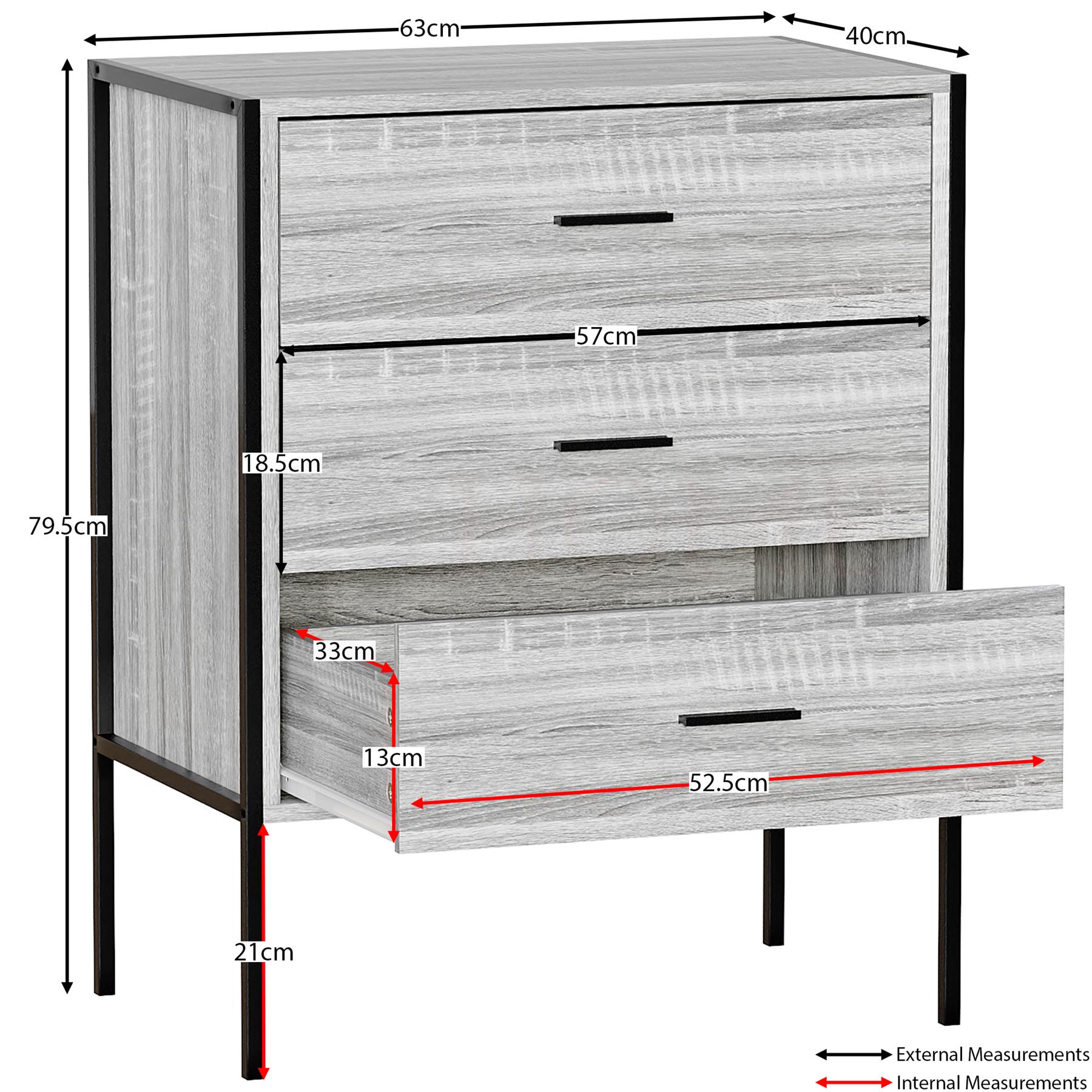 Industrial Chest of Drawers Bedroom Furniture Bedside Chest 1 to 6 Drawers - Picture 33 of 61