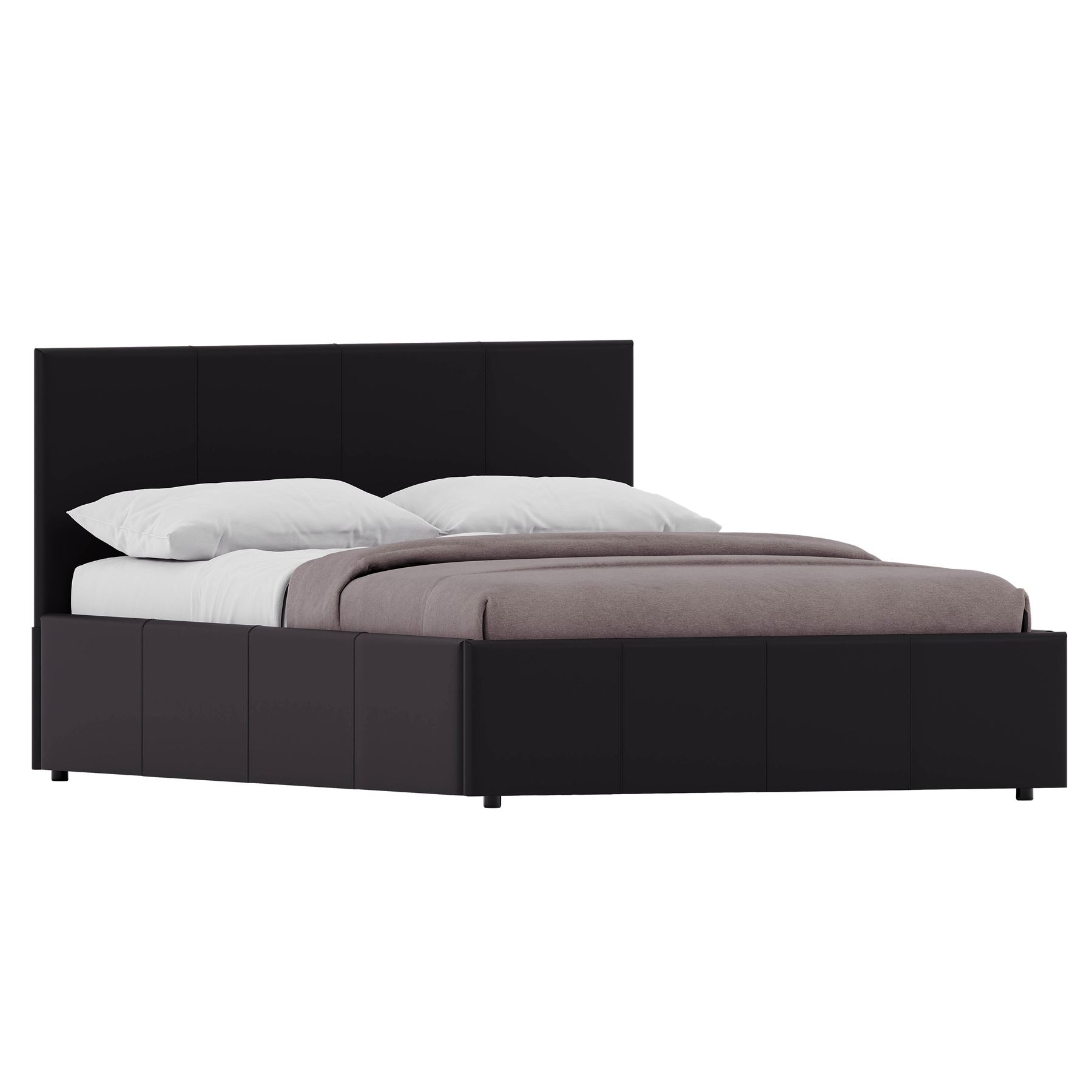 Ottoman Storage Bed Gas Lift Double King Size Leather Bed Slatted Base Headboard - Picture 52 of 137