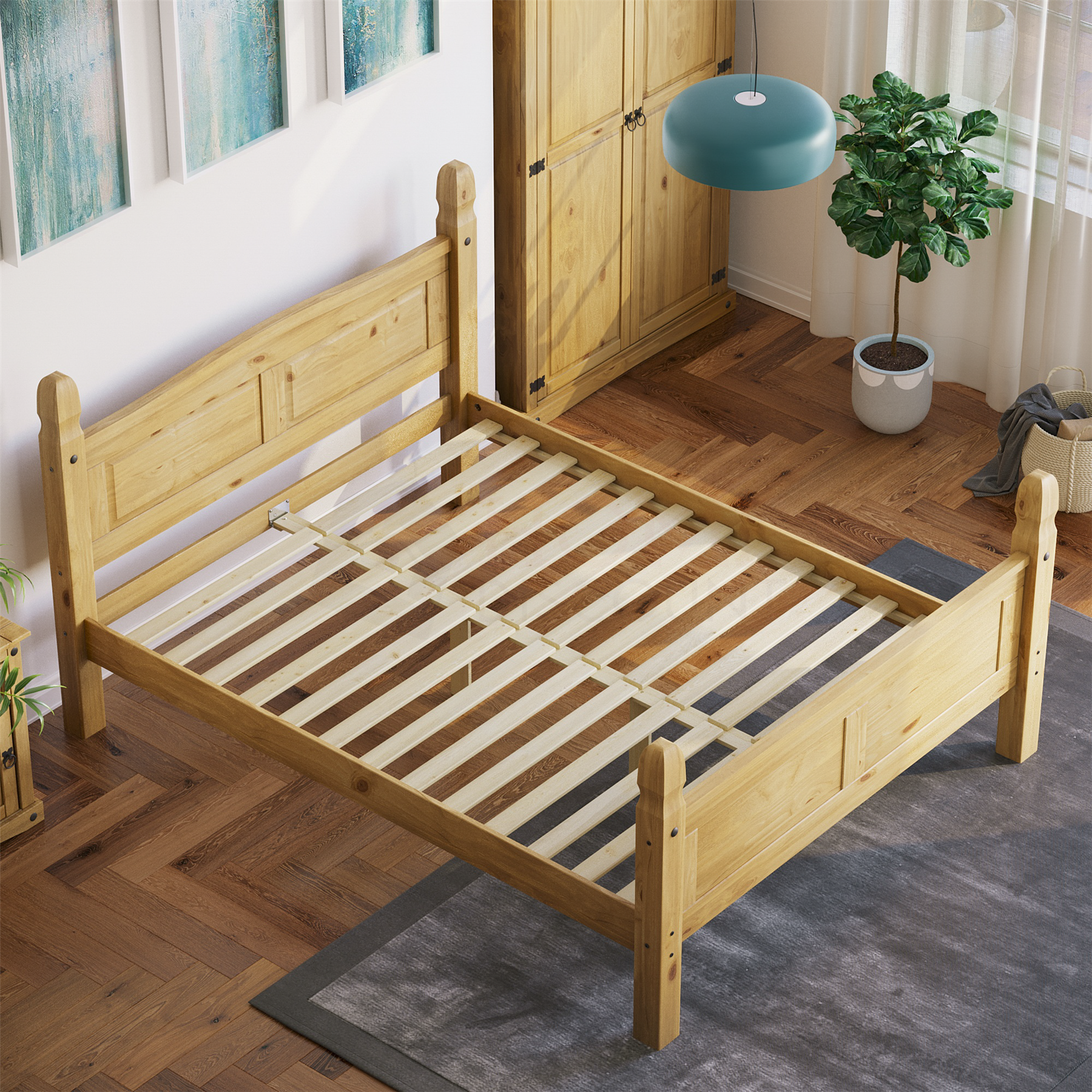 Corona Chest of Drawers Wardrobe Bed Mexican Solid Waxed Pine Bedroom Furniture - Picture 96 of 129