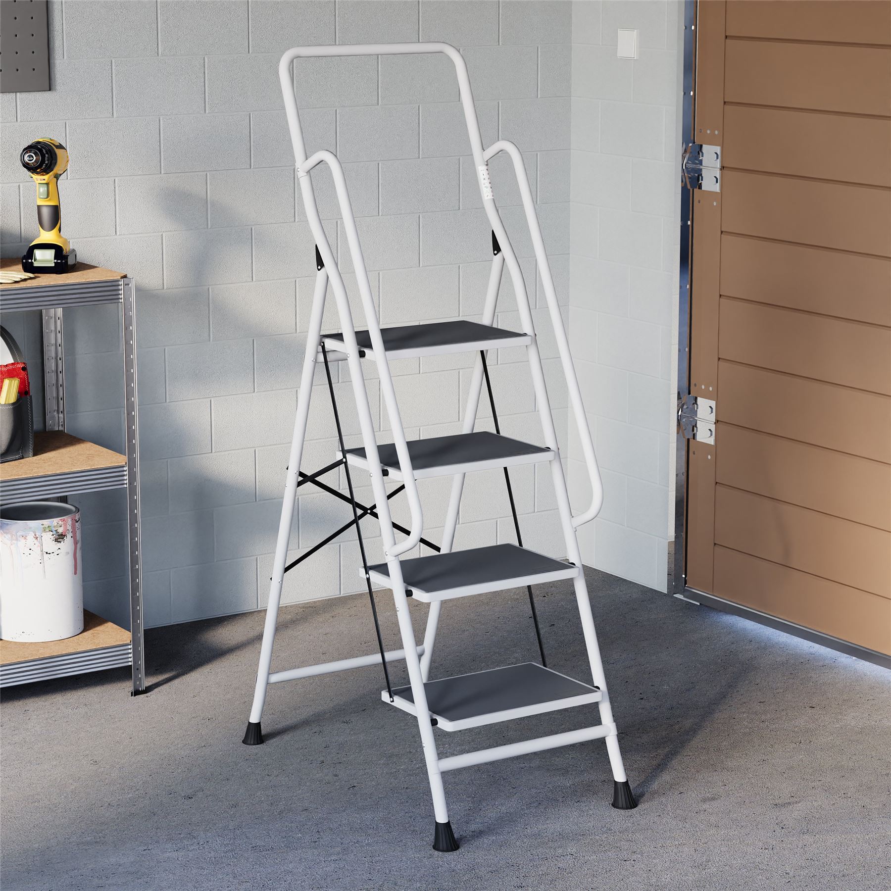 2 3 4 Step Ladder Folding Portable Compact Heavy Duty Iron Anti-Slip Mat Stool - Picture 60 of 69