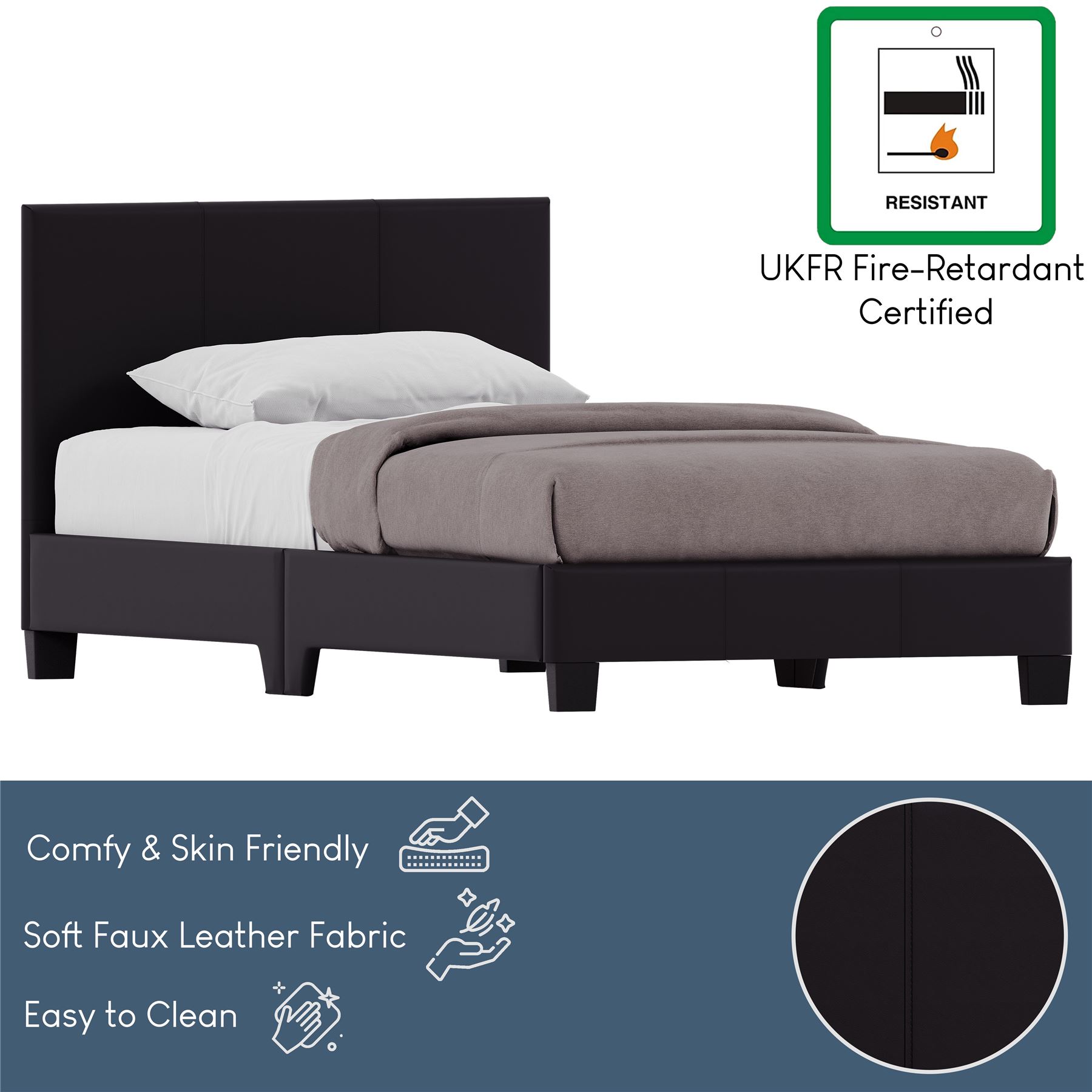 Ottoman Storage Bed Gas Lift Double King Size Leather Bed Slatted Base Headboard - Picture 76 of 137