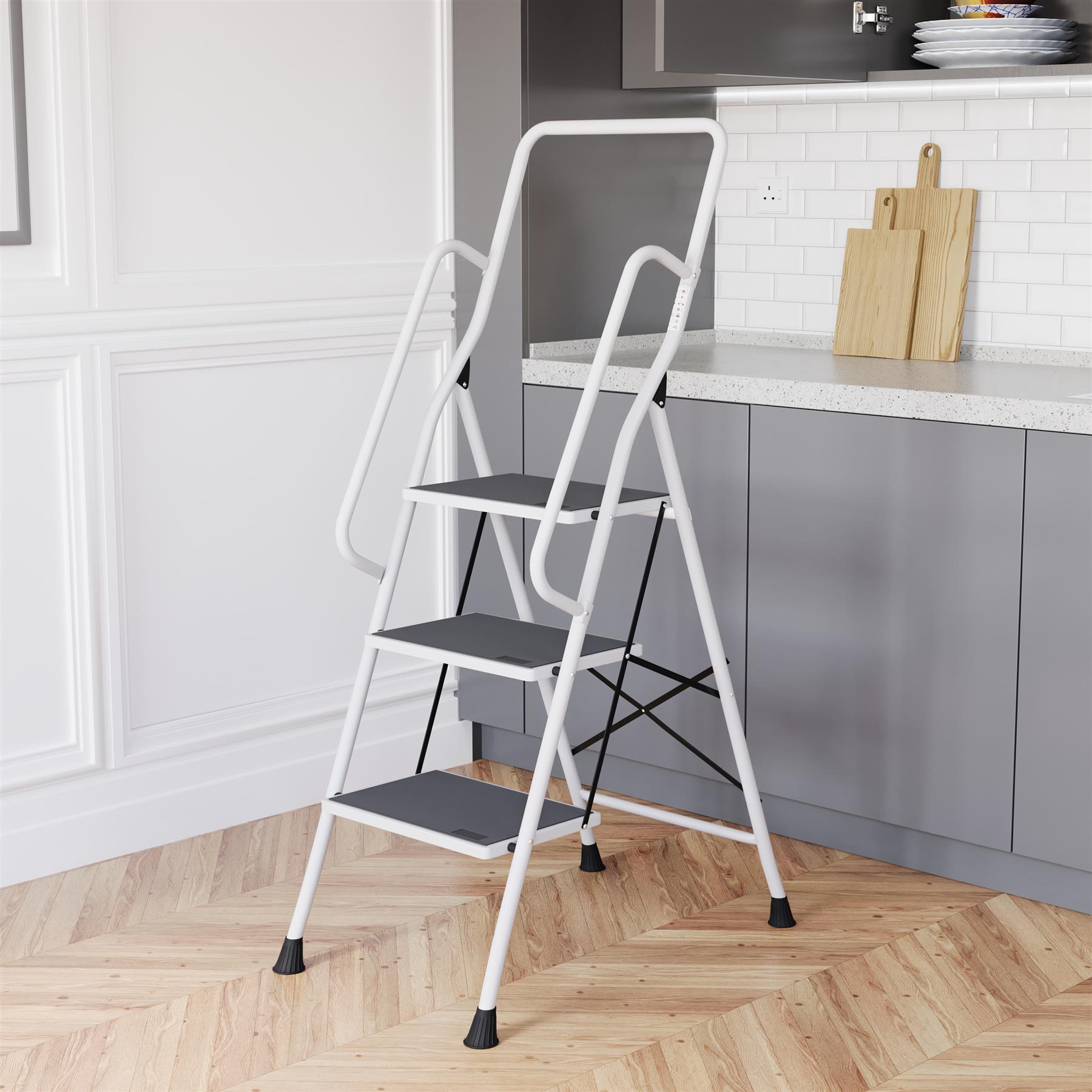 2 3 4 Step Ladder Folding Portable Compact Heavy Duty Iron Anti-Slip Mat Stool - Picture 45 of 69