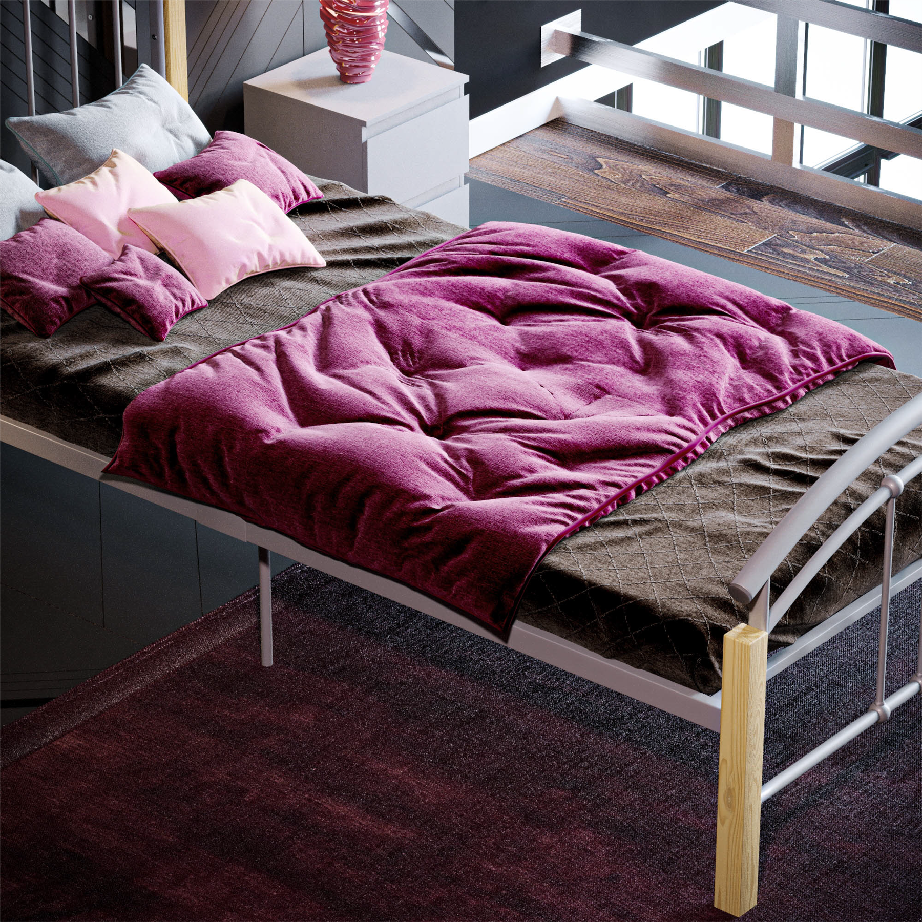 Metal Bed Single Double King Size Slat Base Headboard Set Bedroom Furniture - Picture 138 of 187
