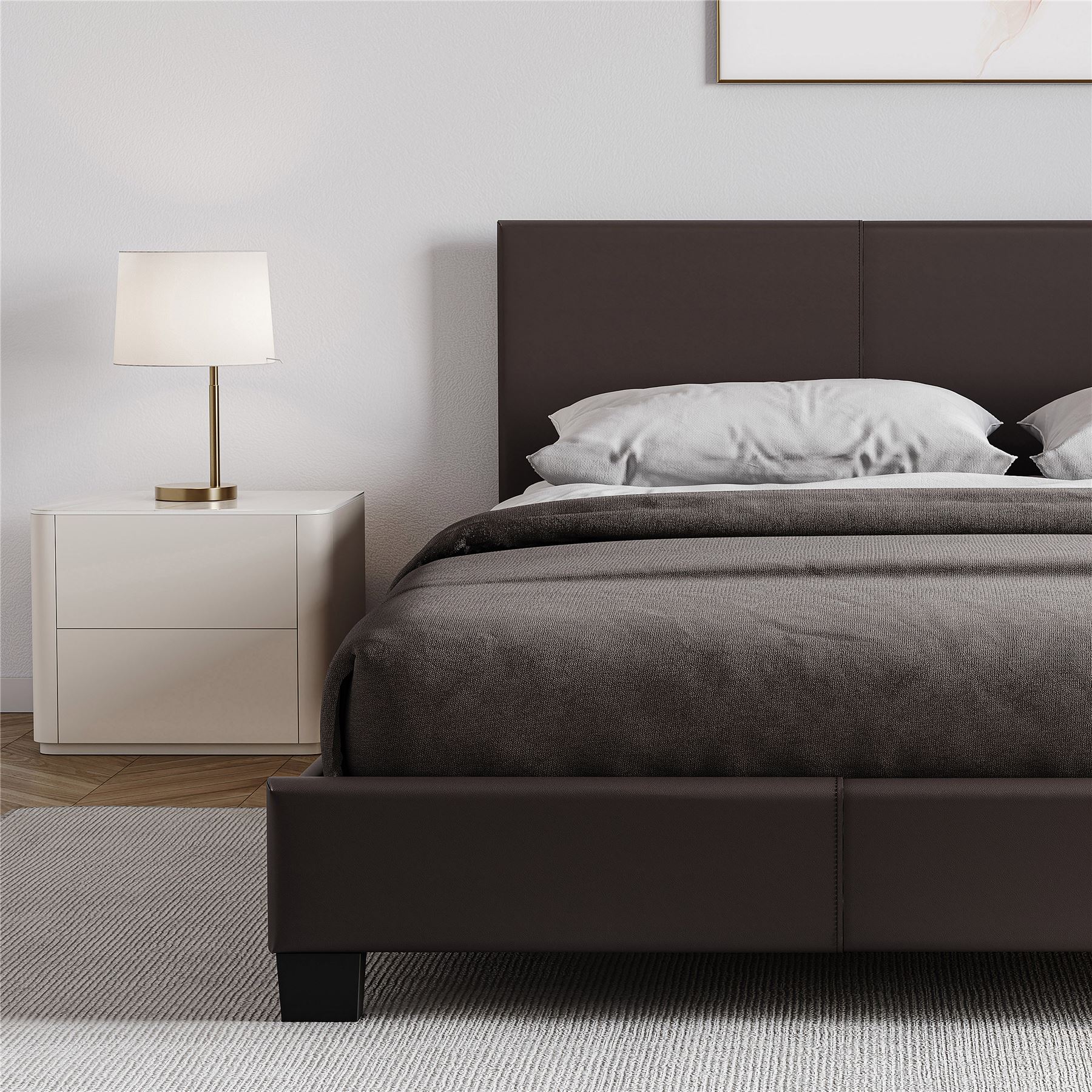 Ottoman Storage Bed Gas Lift Double King Size Leather Bed Slatted Base Headboard - Picture 17 of 137