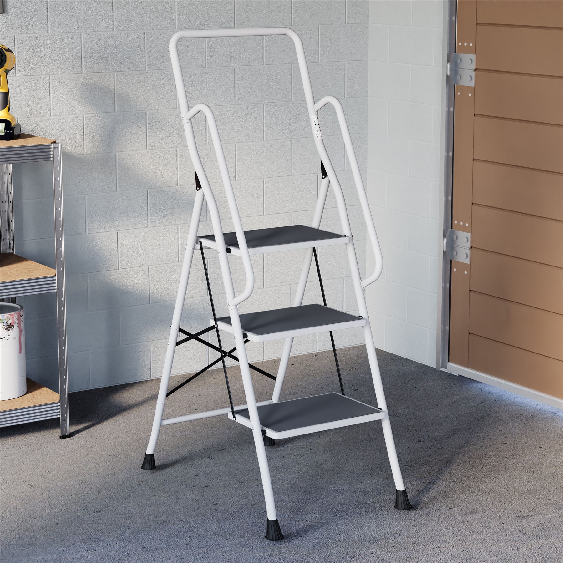 2 3 4 Step Ladder Folding Portable Compact Heavy Duty Iron Anti-Slip Mat Stool - Picture 38 of 69
