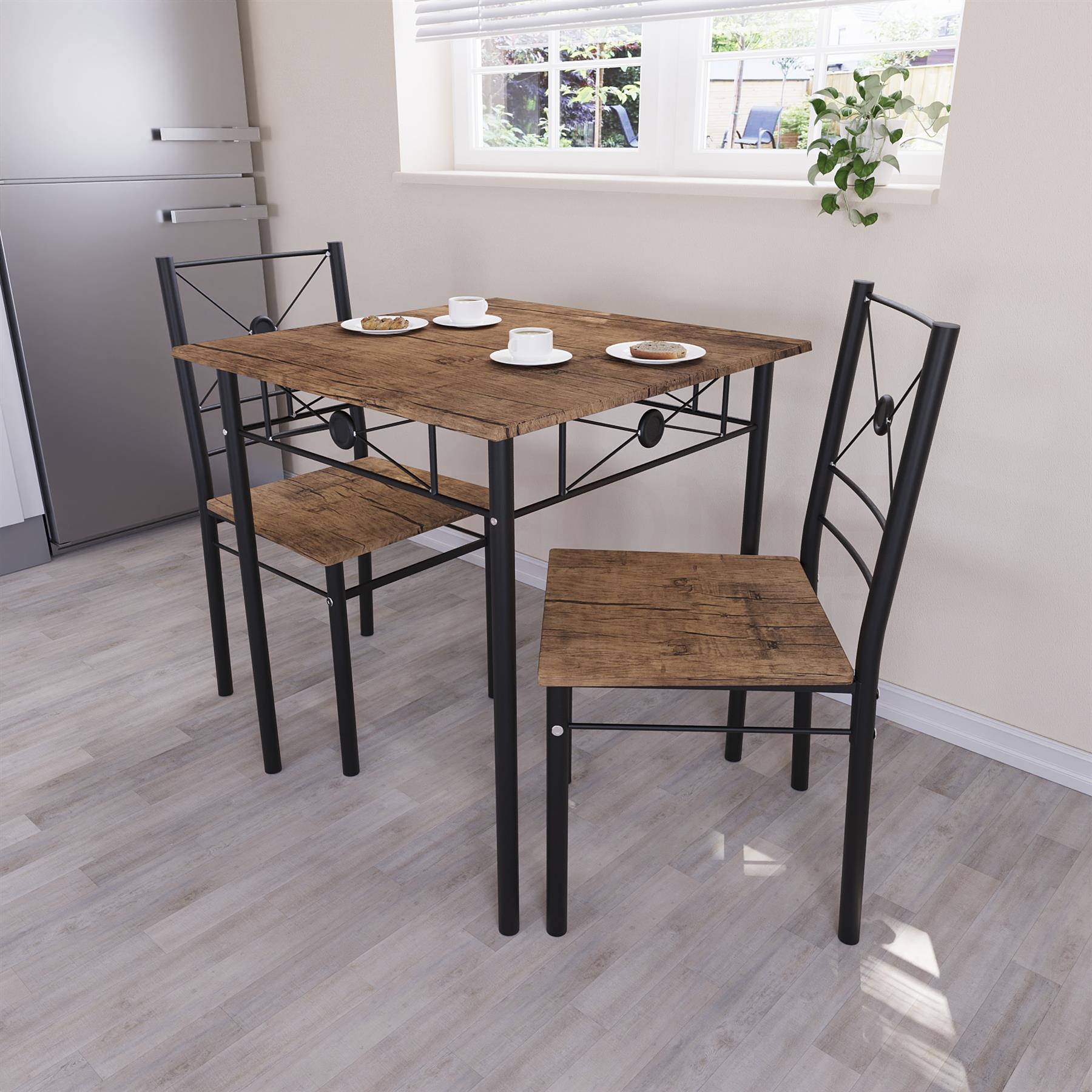 Wooden Dining Table & Chair Set 2 / 4 Seater Bench Chair Kitchen Room Furniture - Picture 33 of 82