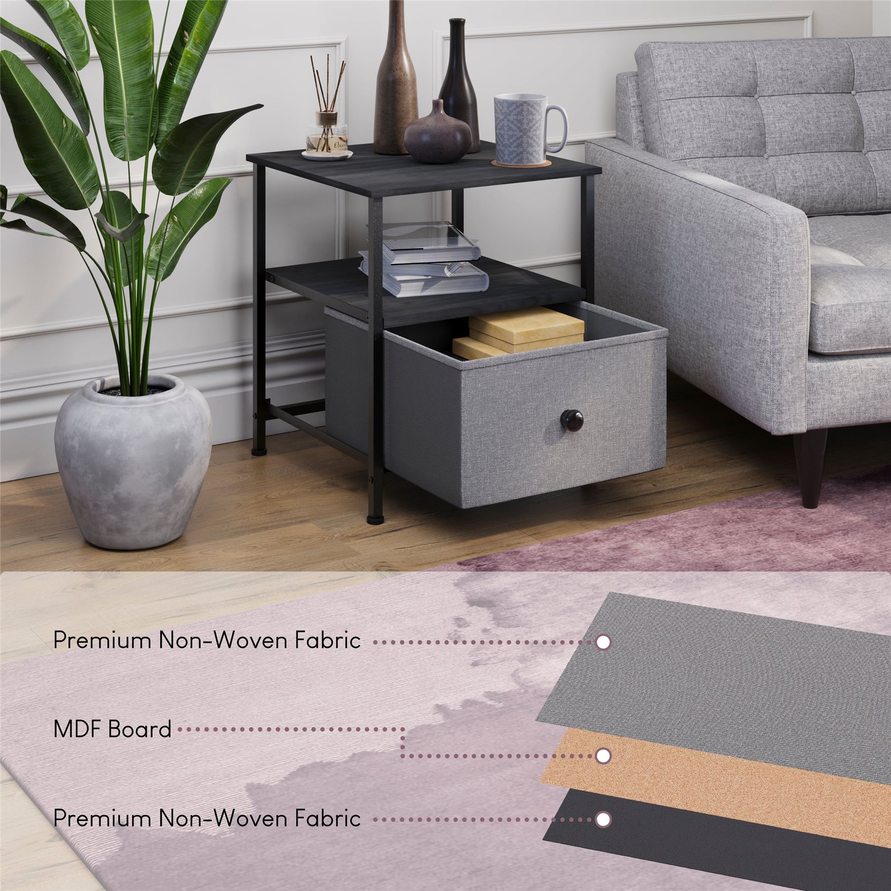 Vida Designs Stoff Kommode Aufbewahrungsschrank Schlafzimmer Flur 'UKFR' - Bild 16 von 193