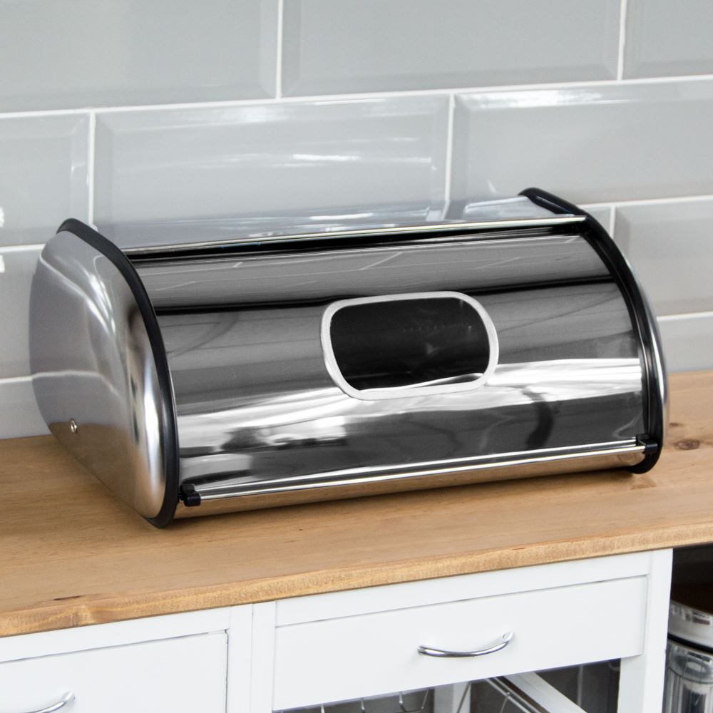 Bread Bin Retro Large Kitchen Food Storage Loaf Curved Bin By Home