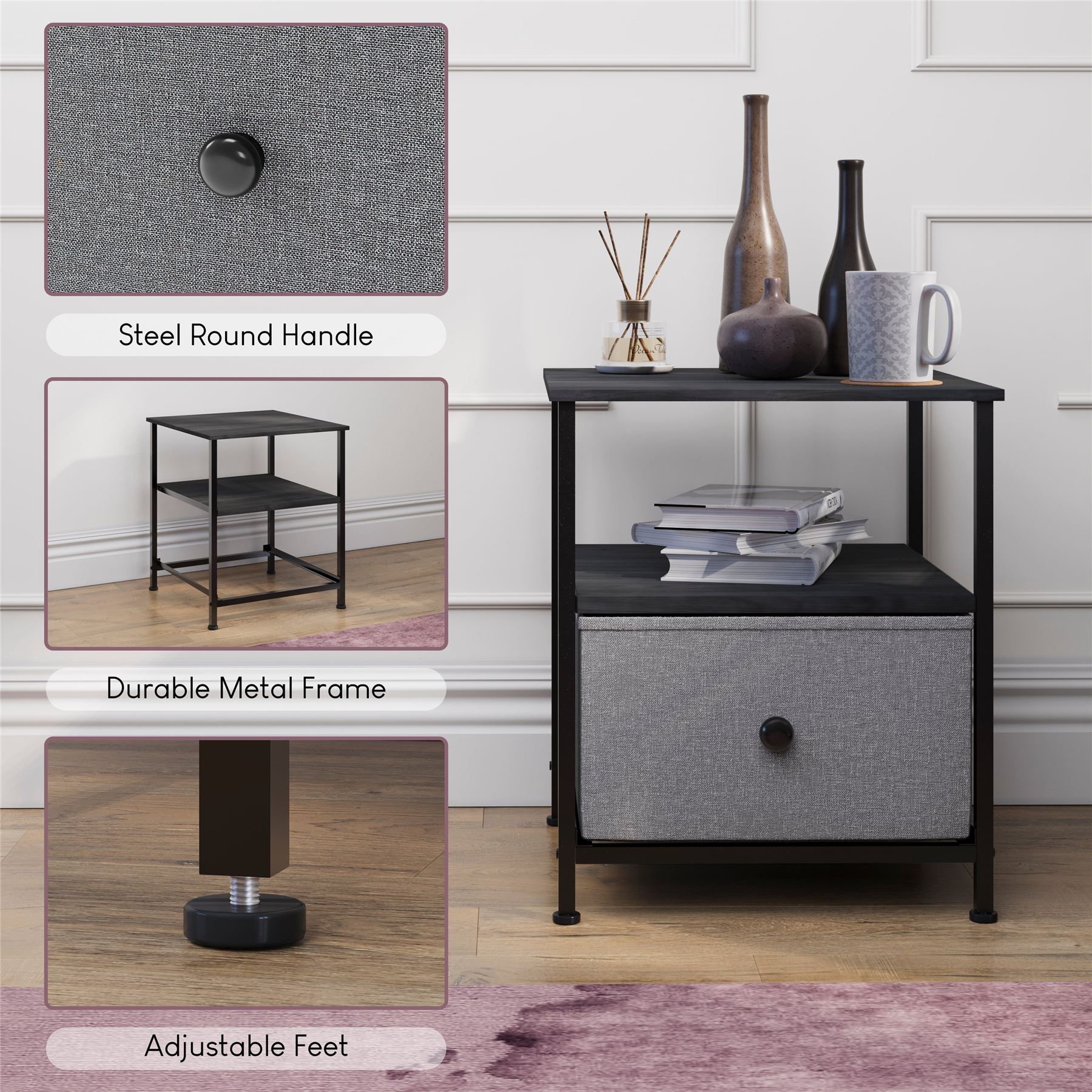 Vida Designs Stoff Kommode Aufbewahrungsschrank Schlafzimmer Flur 'UKFR' - Bild 14 von 193