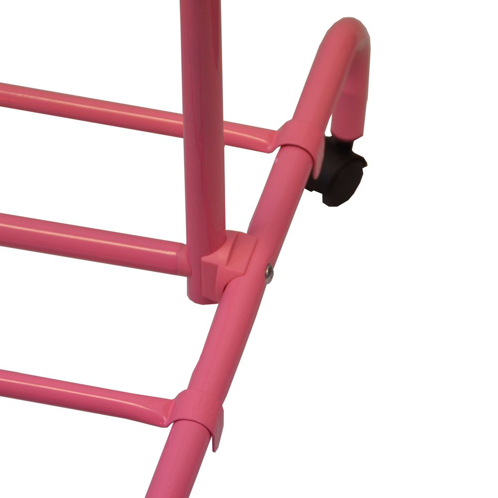 Porta Indumenti Singolo Doppio Argento o Rosa Regolabile Portatile Appendiabiti Binario Stand - Foto 22 di 34