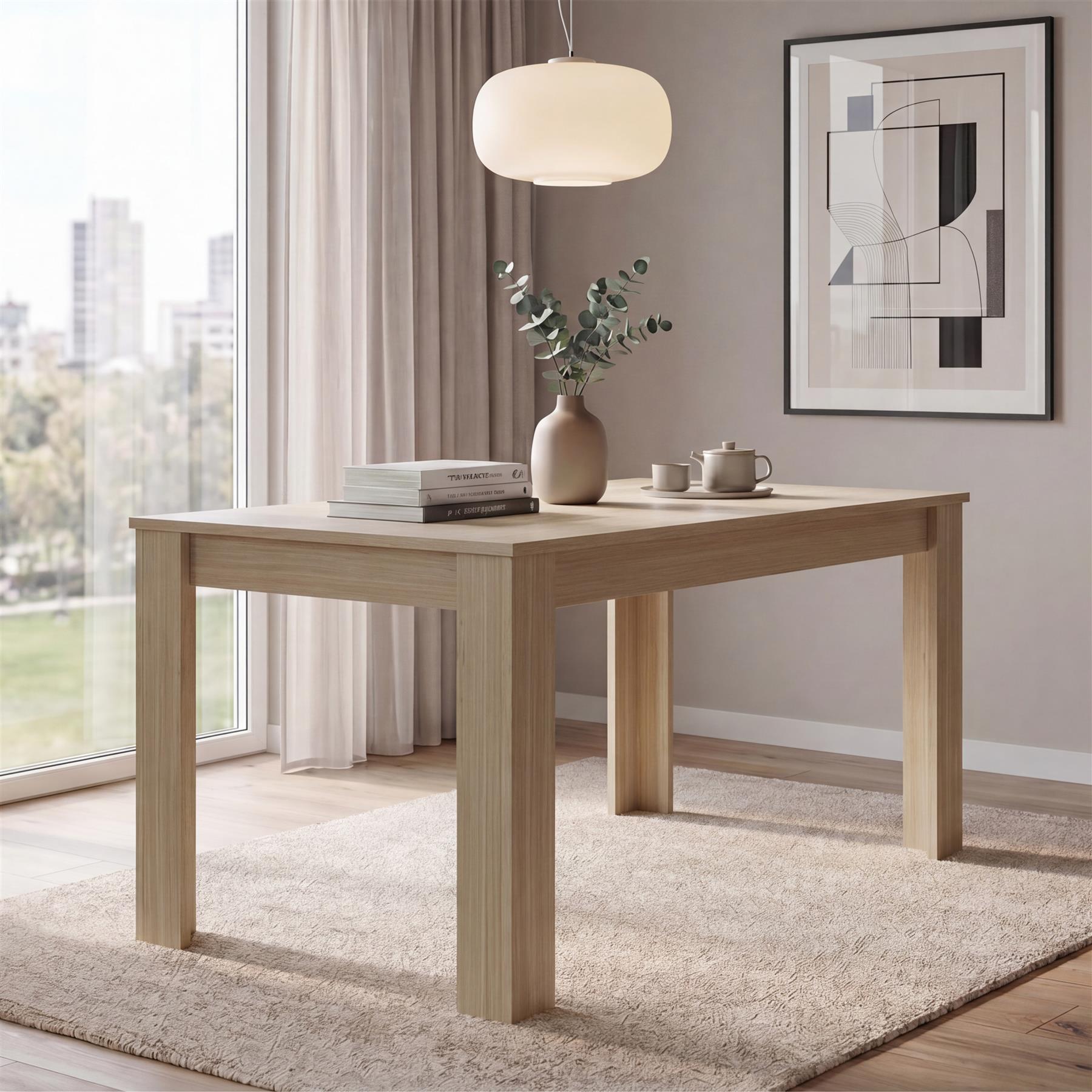 Dining Table 4 6 Seater Modern Home Kitchen Dining Room Furniture White Grey