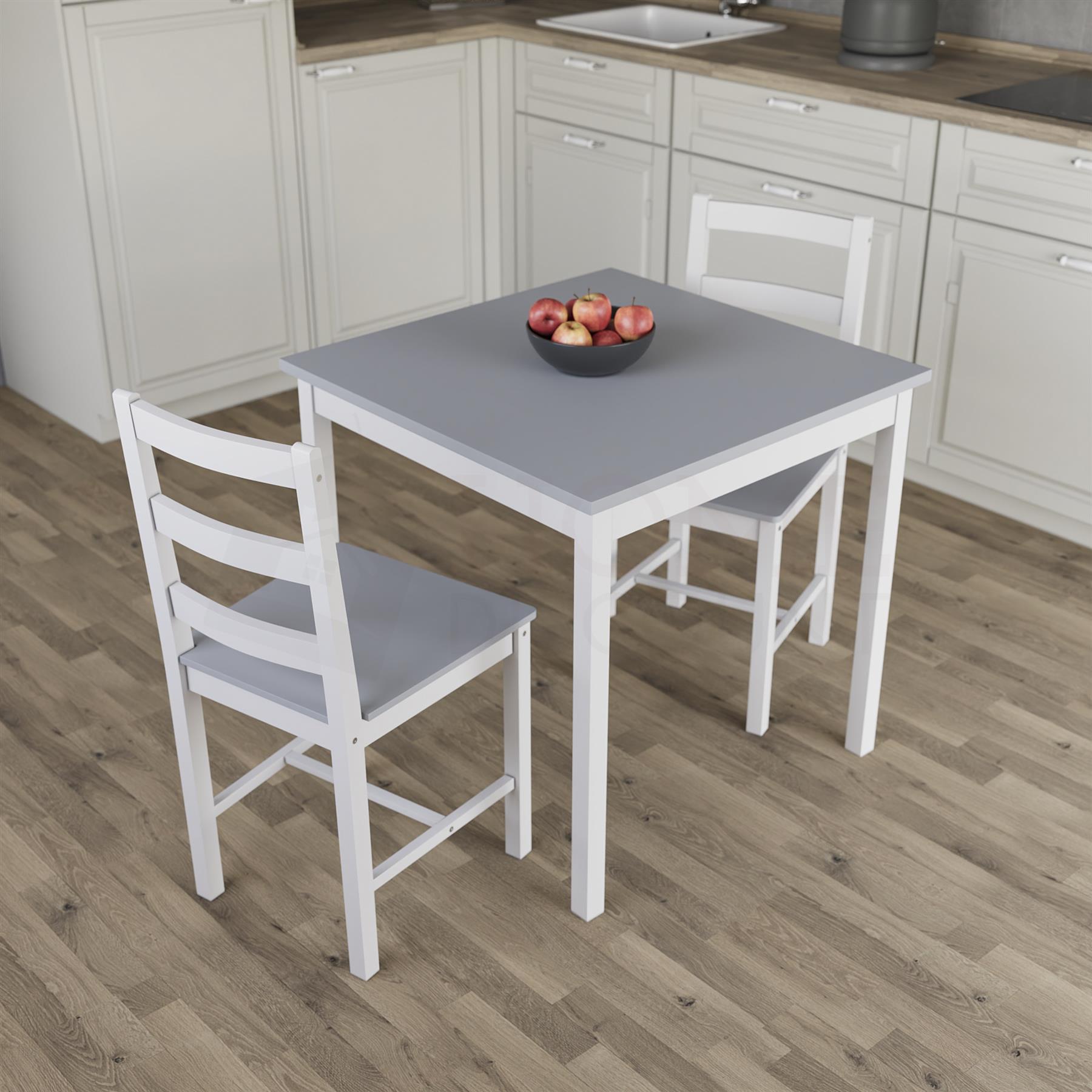 Solid Wood Dining Table and 2 4 Chairs Set Home Kitchen Furniture 3 Colours - Picture 53 of 73