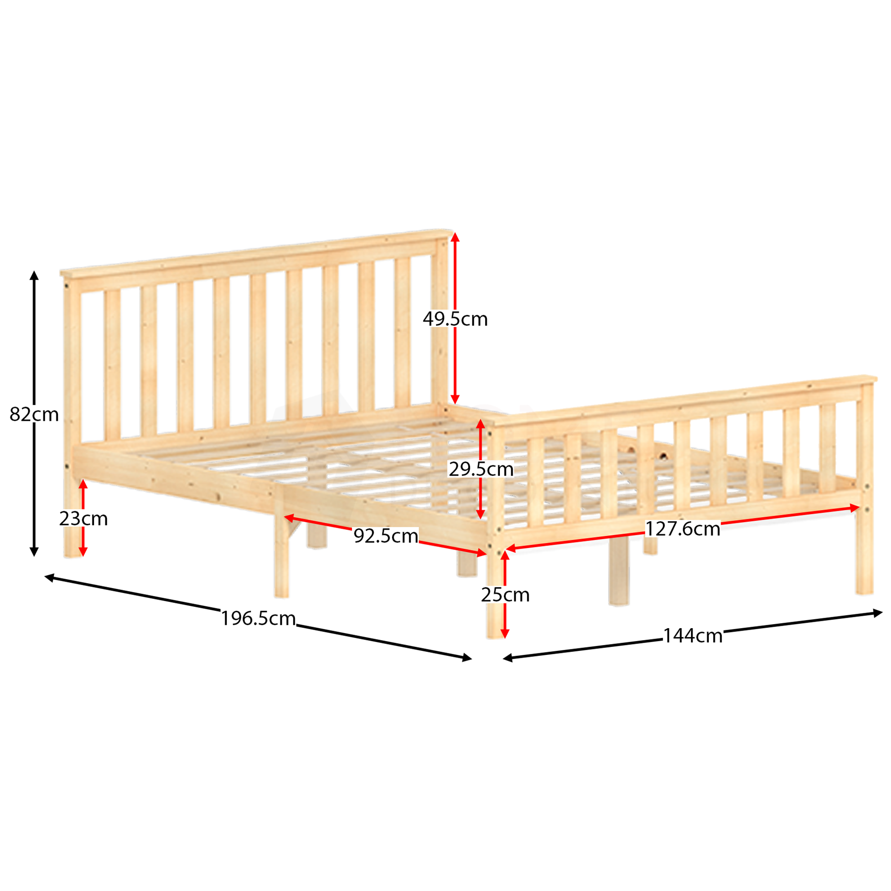 Wood Bed Single Double King Size 3ft 4ft6 5ft Solid Frame Mattress White Pine - Picture 11 of 67