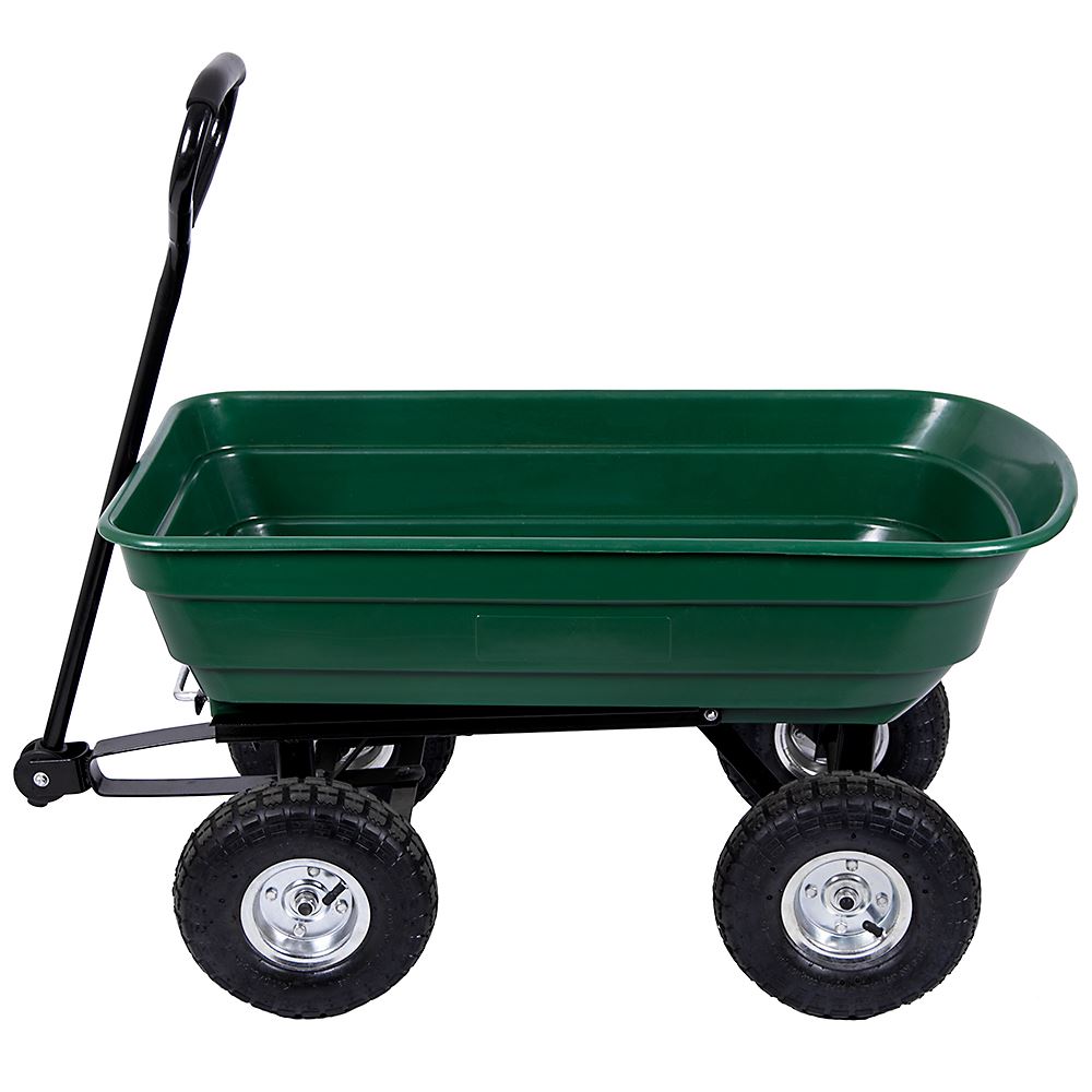Dump Cart Garden Tipper Trolley Wheelbarrow Trailer Truck 75L Heavy