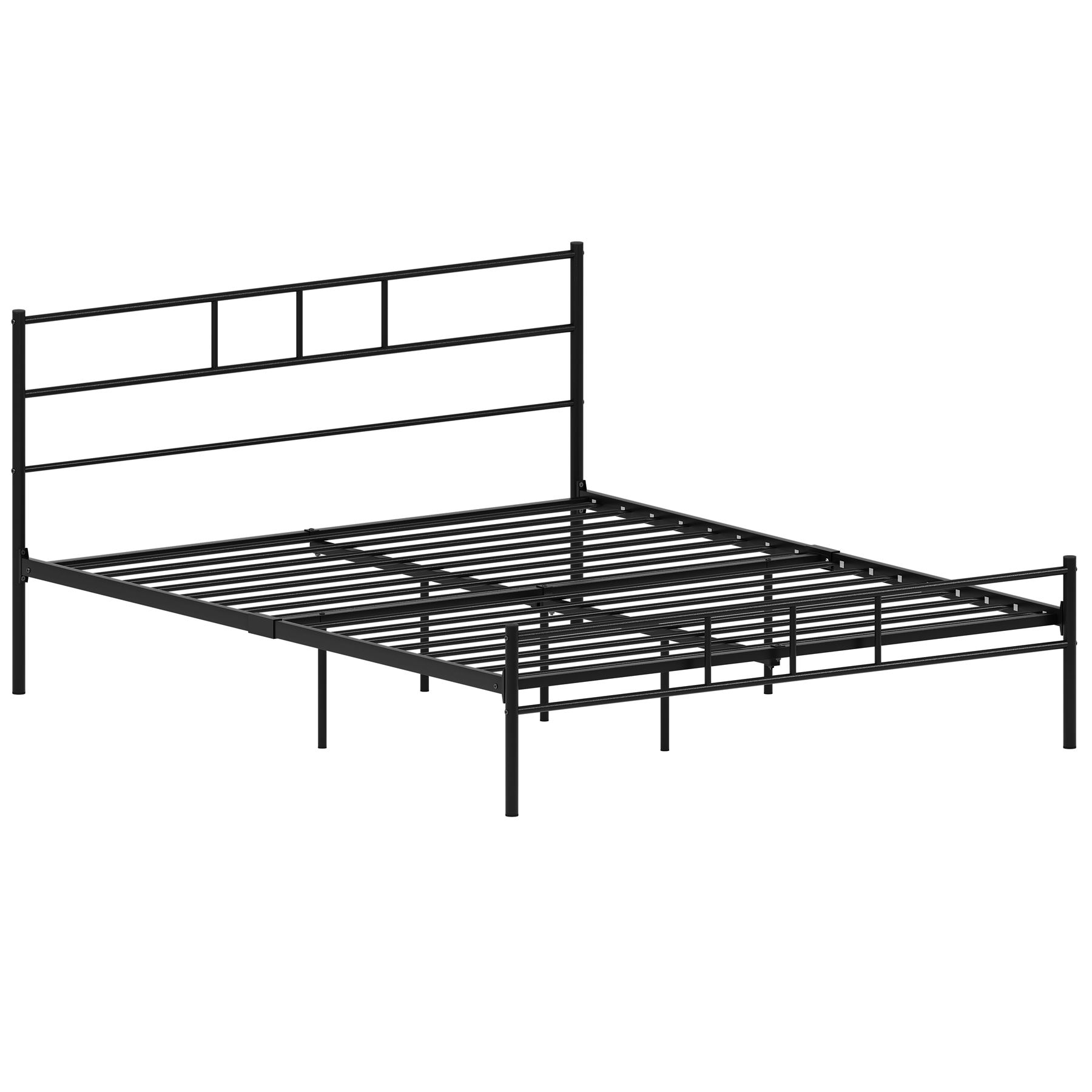 Metal Bed Single Double King Size Slat Base Headboard Set Bedroom Furniture - Picture 26 of 187
