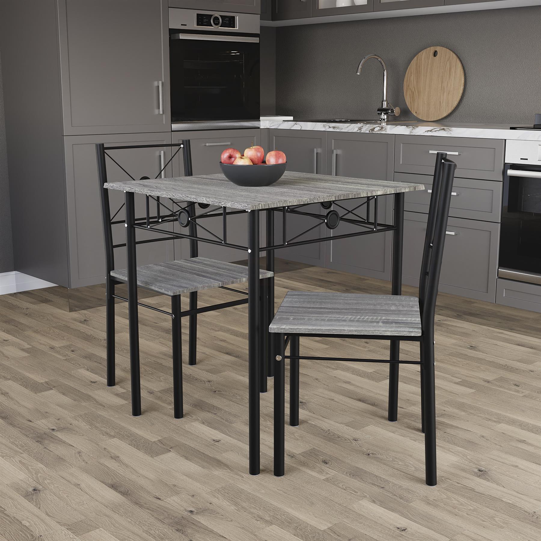 Wooden Dining Table & Chair Set 2 / 4 Seater Bench Chair Kitchen Room Furniture - Picture 41 of 82