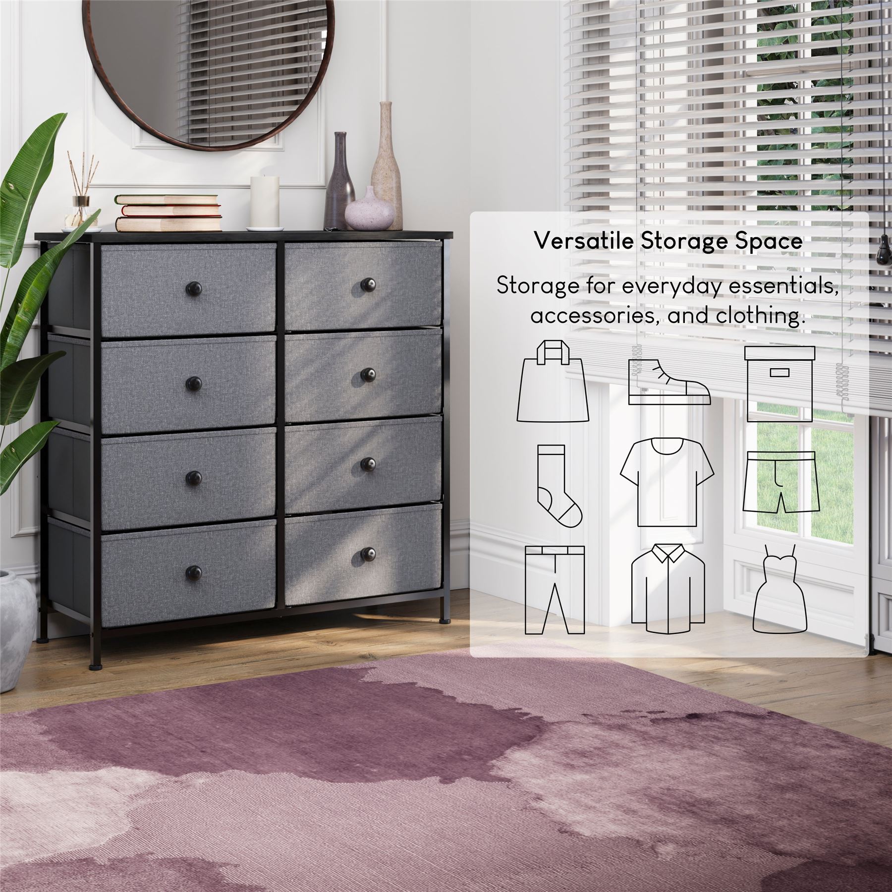 Vida Designs Stoff Kommode Aufbewahrungsschrank Schlafzimmer Flur 'UKFR' - Bild 154 von 193