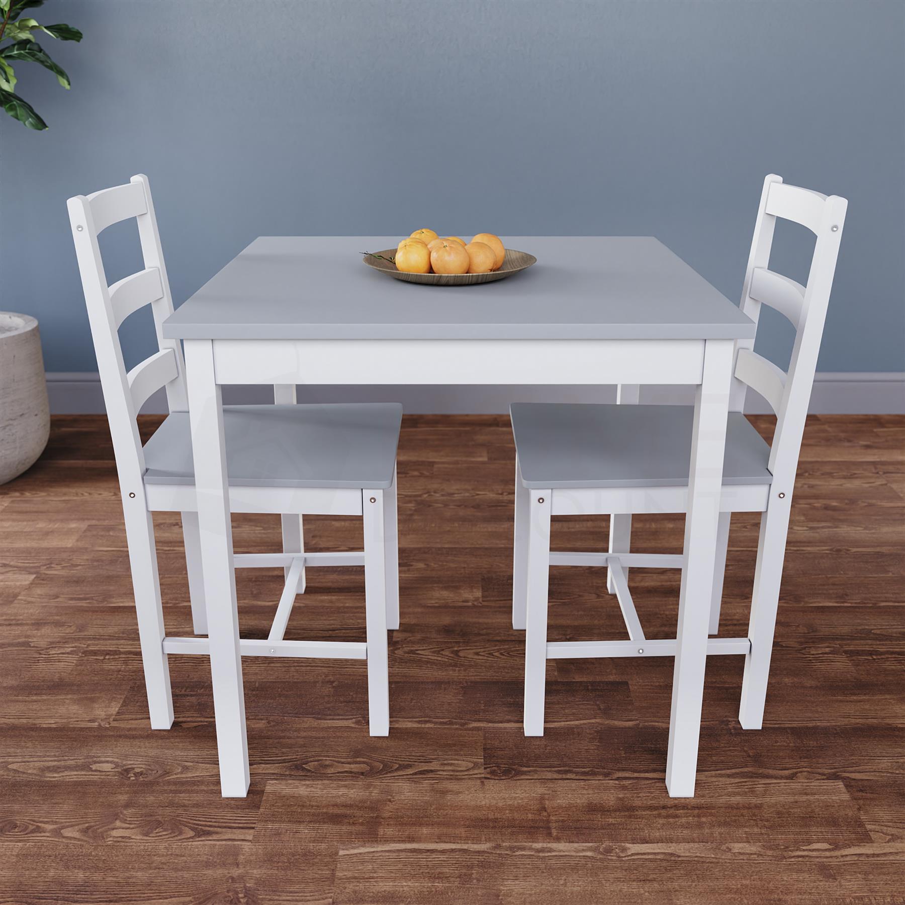 Solid Wood Dining Table and 2 4 Chairs Set Home Kitchen Furniture 3 Colours - Picture 57 of 73