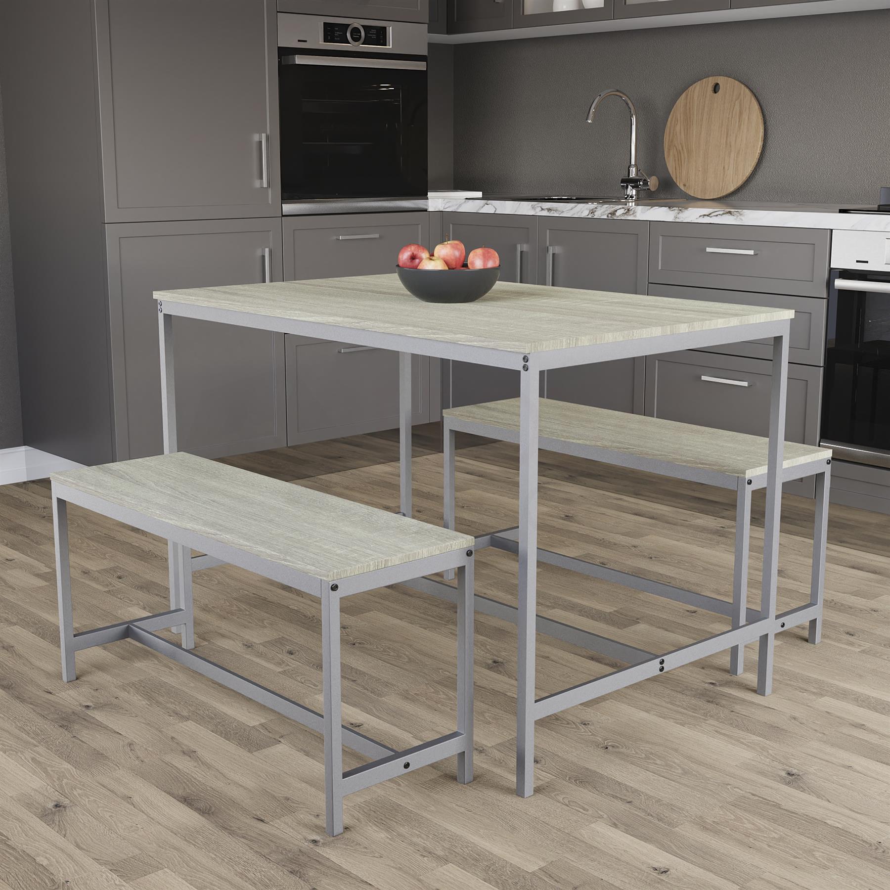 Wooden Dining Table & Chair Set 2 / 4 Seater Bench Chair Kitchen Room Furniture - Picture 23 of 82