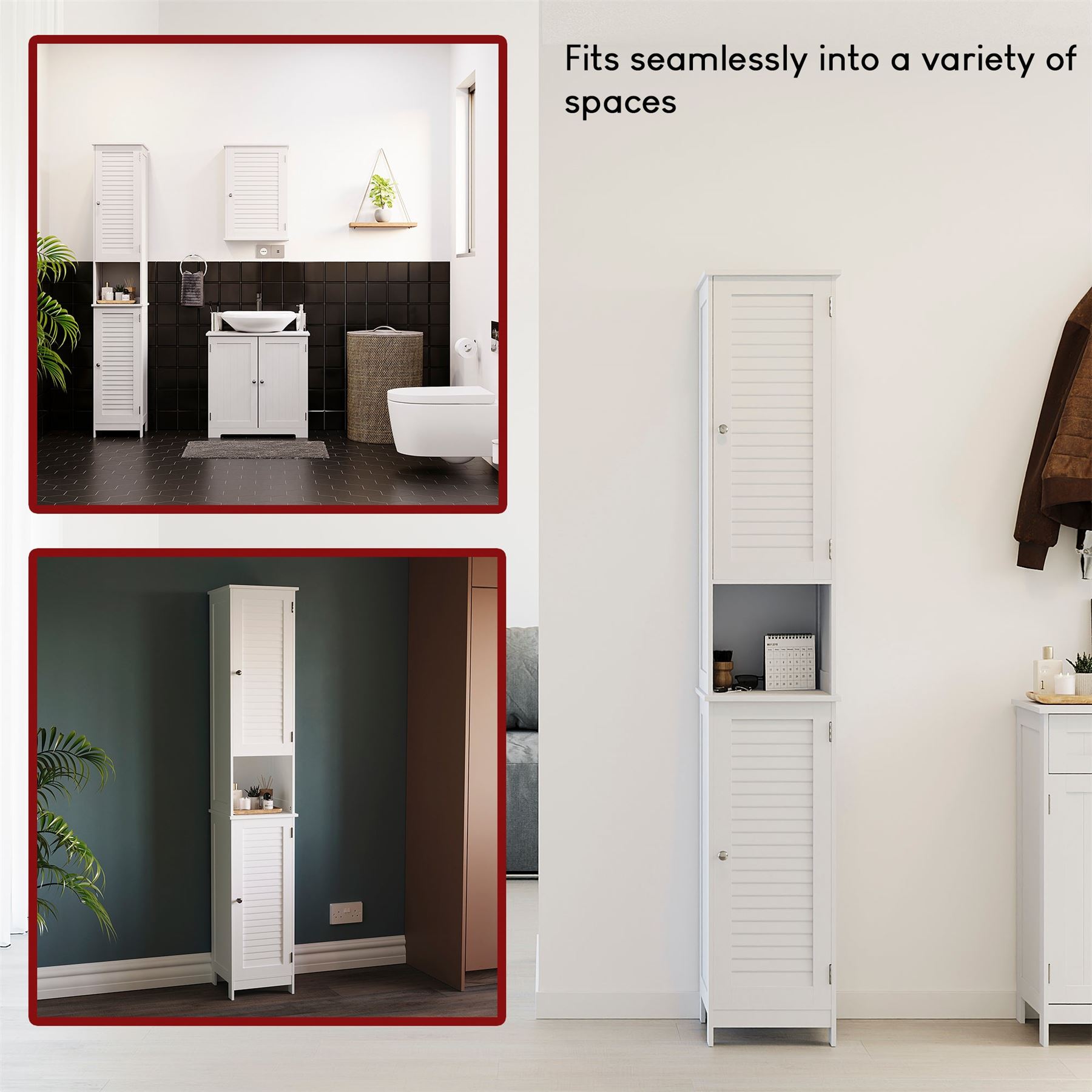 Badschrank Hängeschrank freistehend Aufbewahrungsmöbel weiß grau - Bild 248 von 276