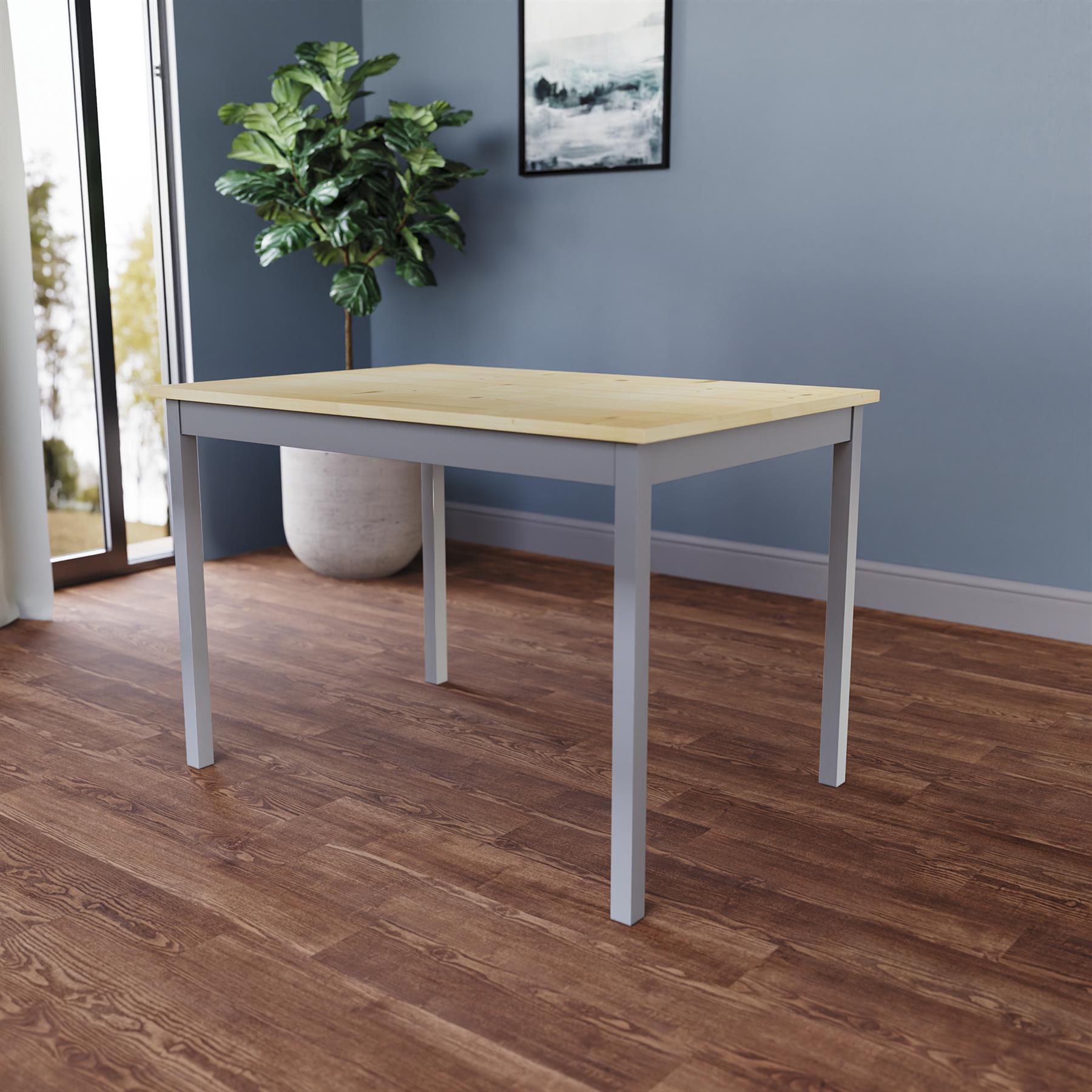 Solid Wood Dining Table and 2 4 Chairs Set Home Kitchen Furniture 3 Colours - Picture 63 of 73