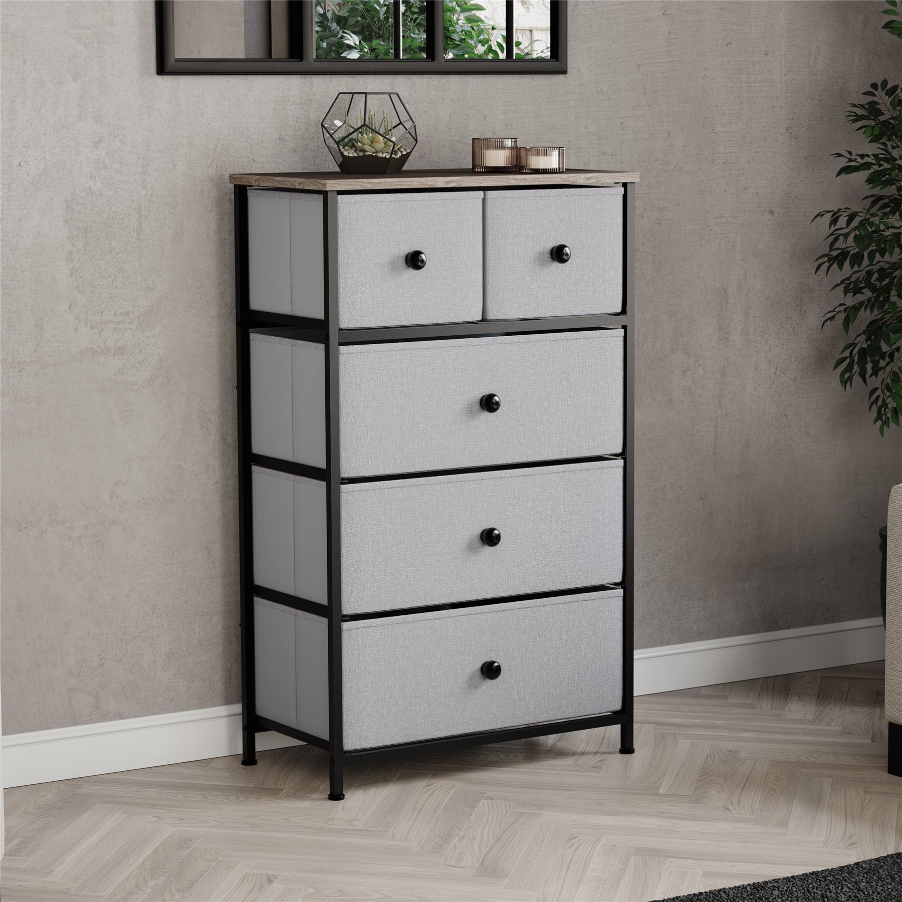 Vida Designs Modern Chest of Drawers 5 Drawer Fabric 'UKFR' Storage Bedroom - Picture 9 of 26