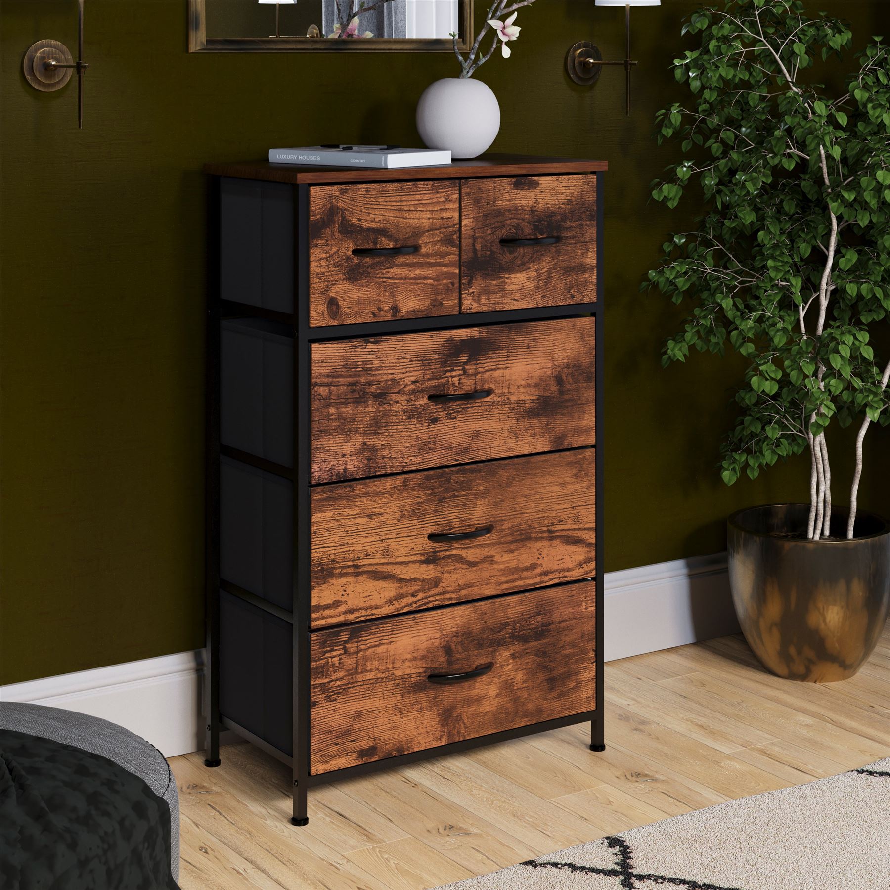 Moderne Stoff Kommode Aufbewahrung Organizer Schlafzimmer Möbel "UKFR" - Bild 29 von 65